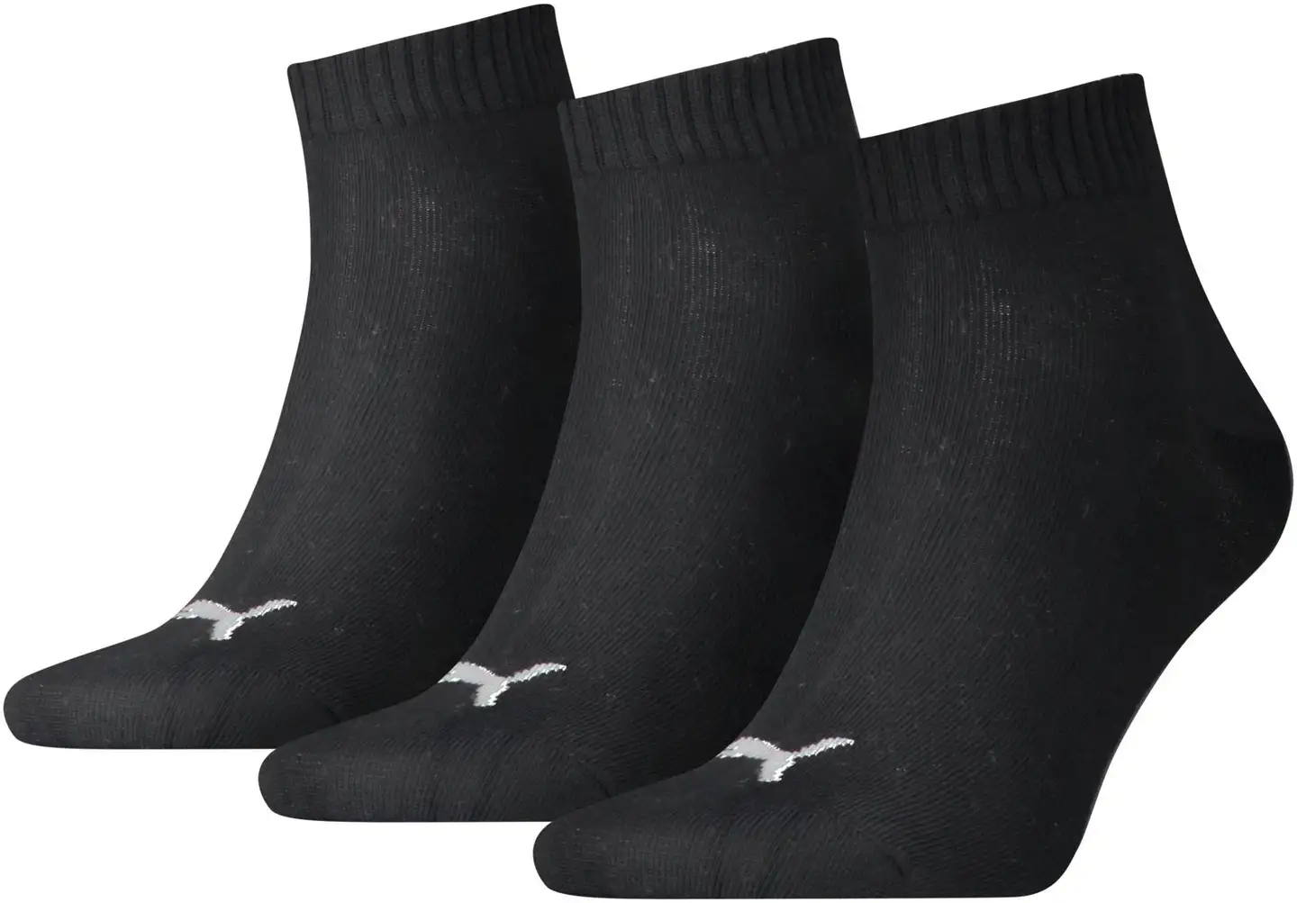 Puma unisex treenisukat Quarter Plain 3-pack - BLACK