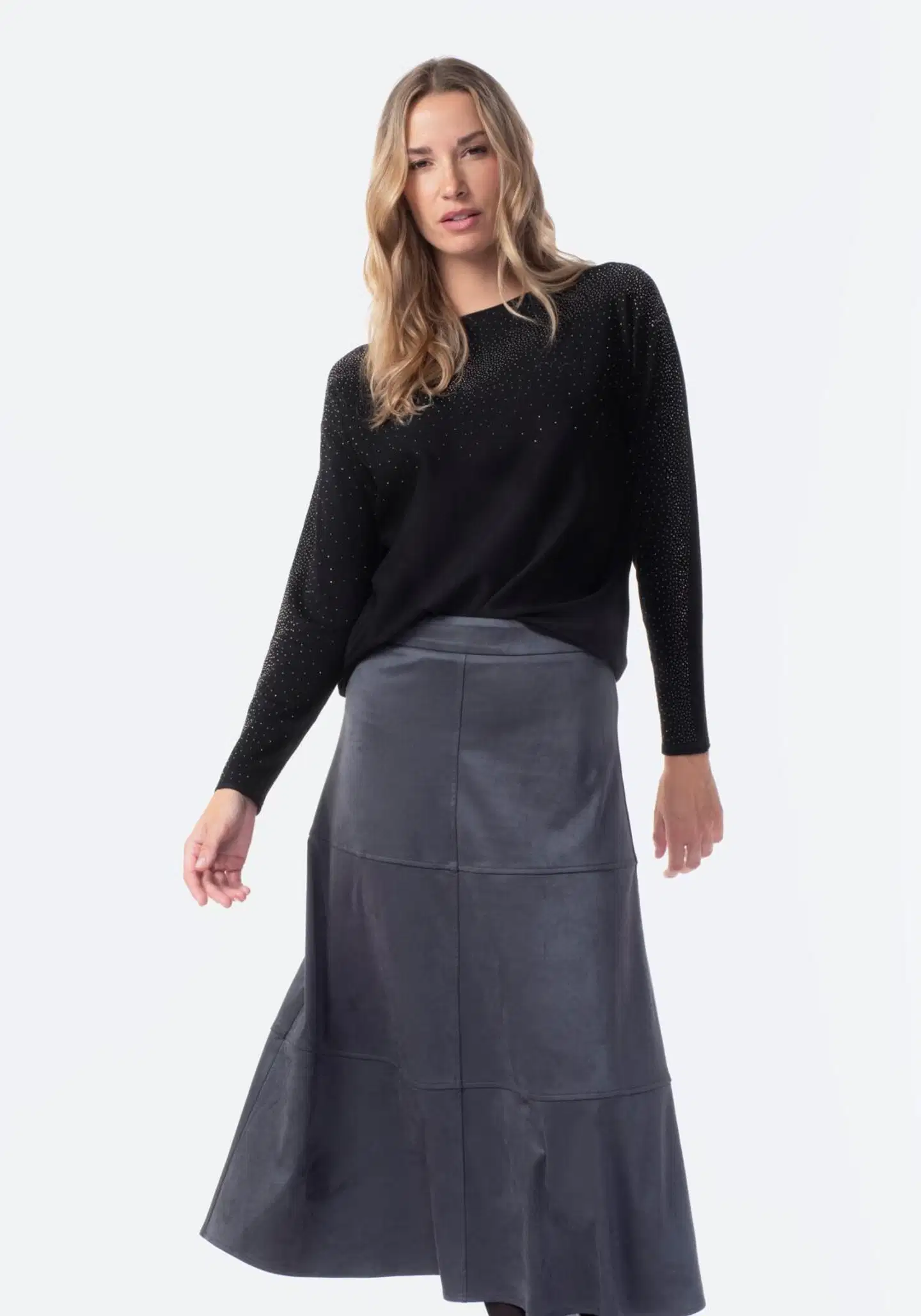 TEX naisten neulospusero glitter I291427 - BLACK 1 - 2