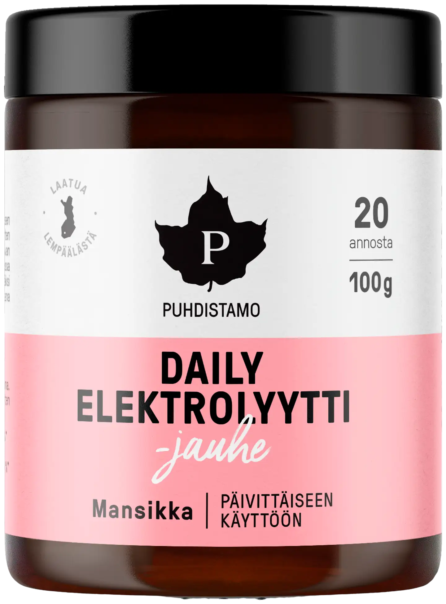 Puhdistamo Daily Elektrolyyttijauhe Mansikka 100 g