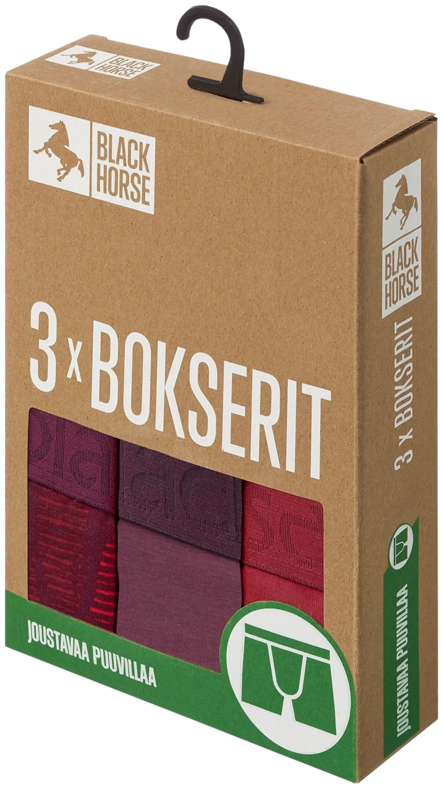 Black Horse miesten bokserit 3-pack I153 - BikingRed - 3