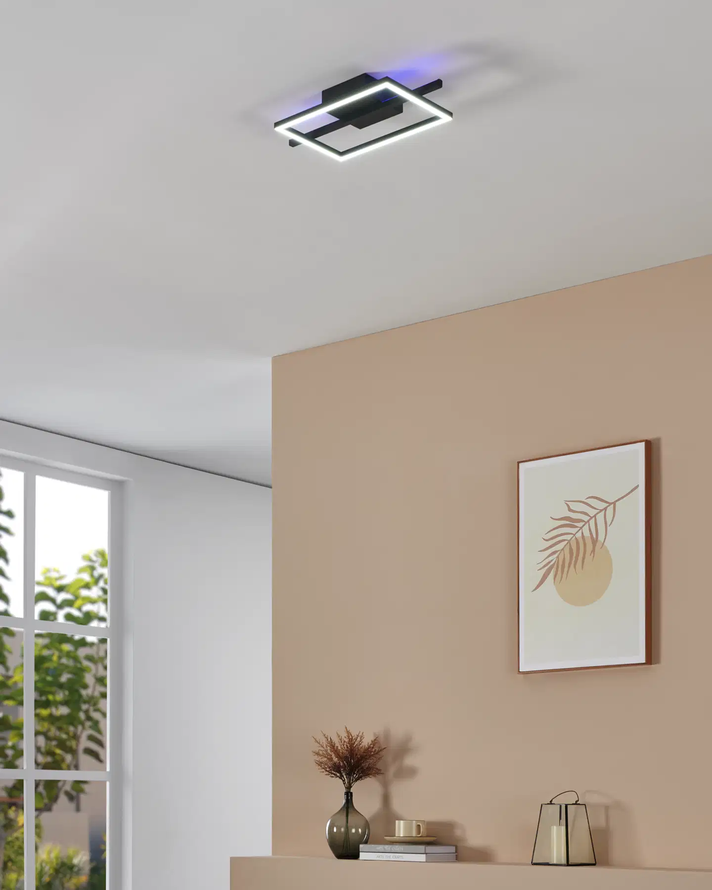 EGLO kattovalaisin Amandolo LED 17W 40x20 cm RGB CCT musta/valkoinen - 10