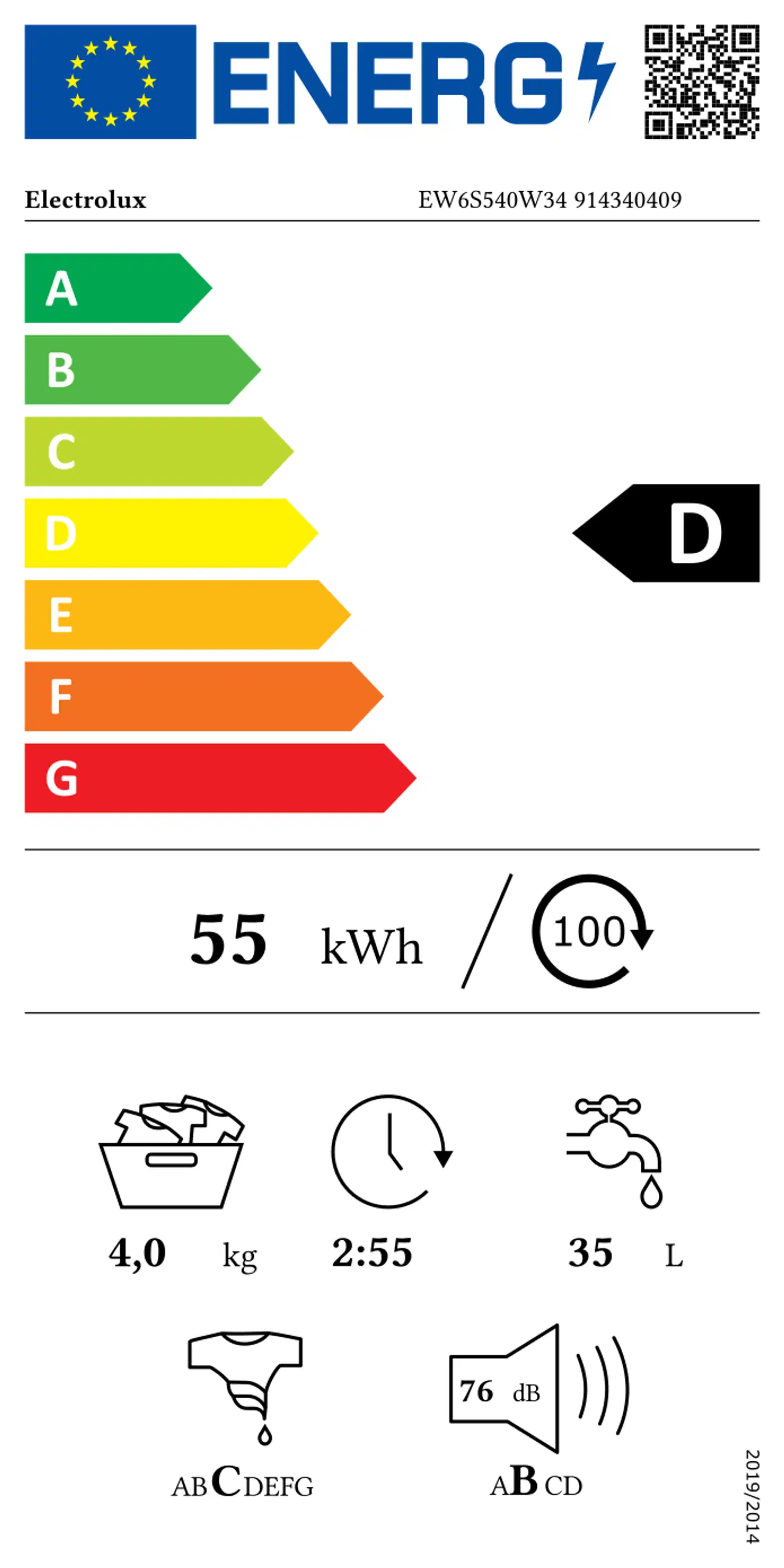 Electrolux edestä täytettävä pyykinpesukone Slim EW6S540W34 4kg valkoinen - 5