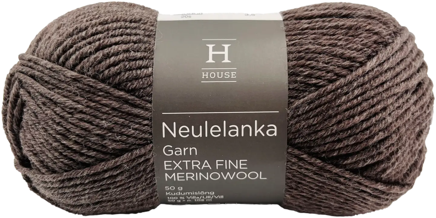 House neulelanka merinovilla 311120 50 g Brown Melange 23739