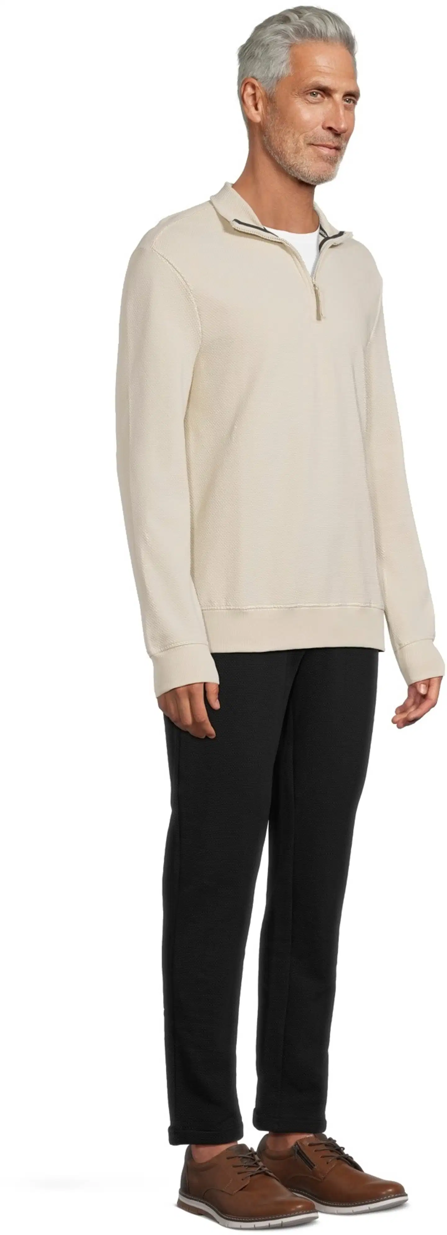 London Fog miesten svetari Half-zip 195LF03264 - Cement - 4