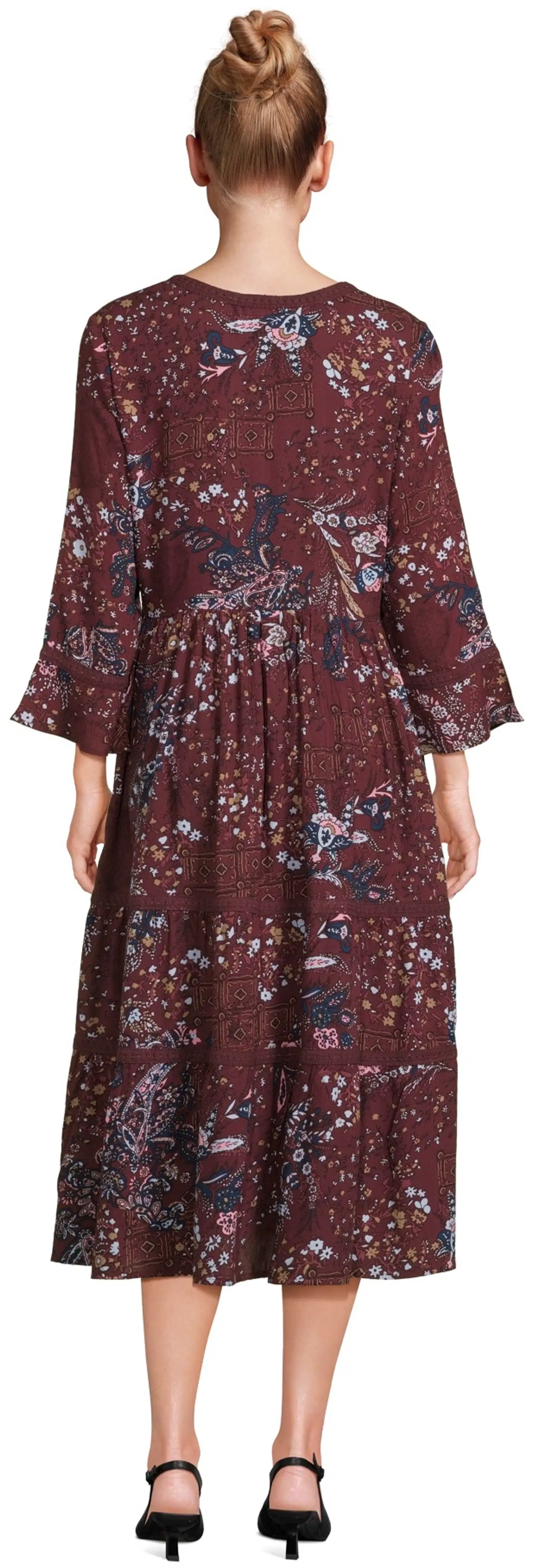 Margaux Riviera naisten kuviollinen midi kietaisumekko SOK-007 - WINE - 3