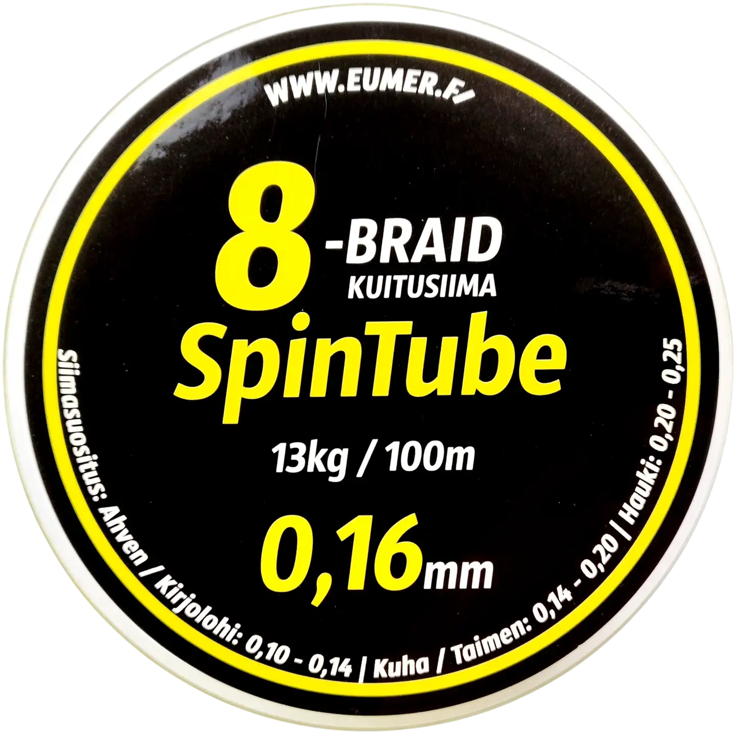 Spintube 8 kuitusiima fl 0,16mm / 100m 12,9kg