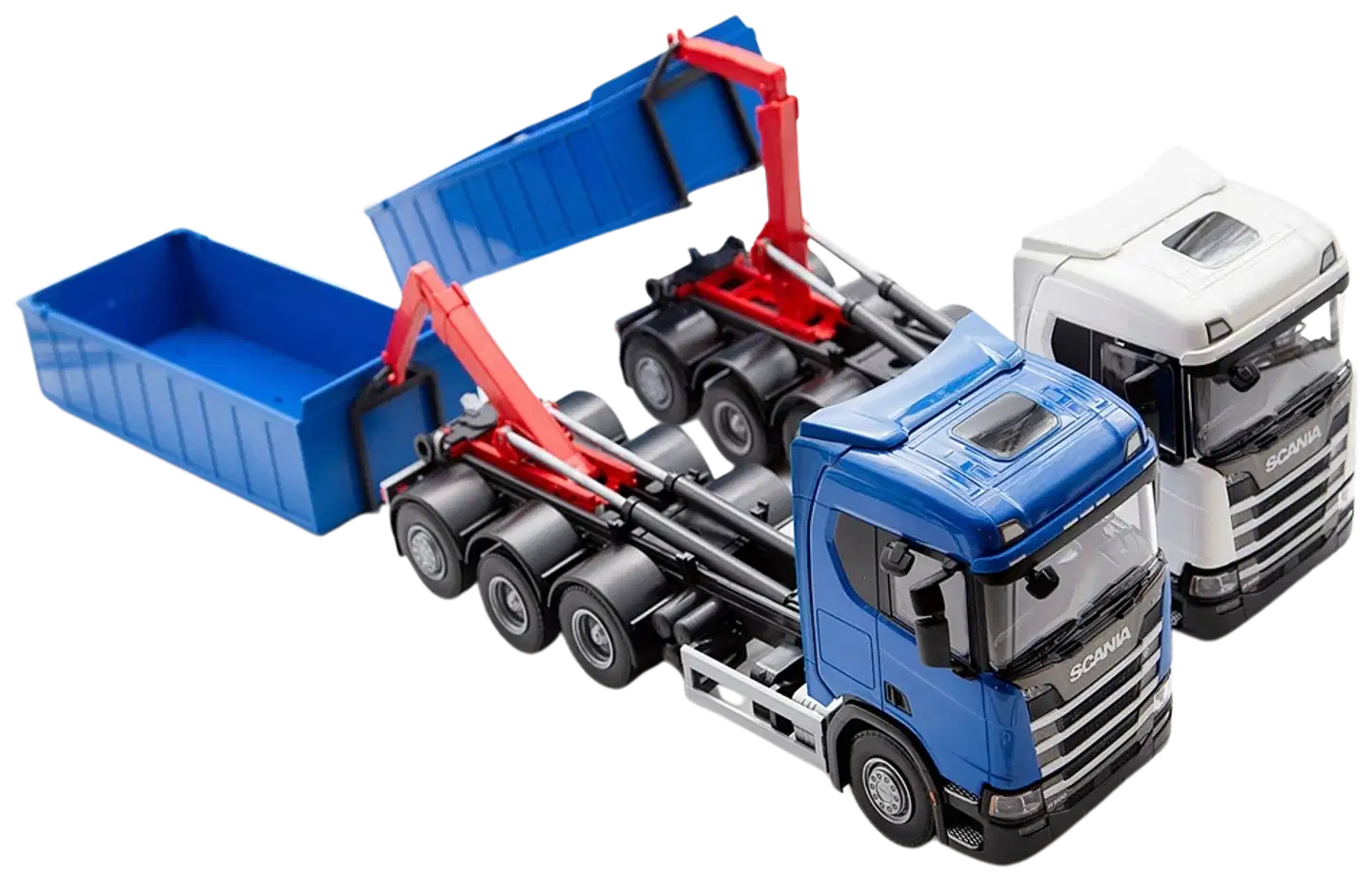 EMEK Scania CR vaihtolava-auto, värilajitelma, sininen ja valkoinen - 2