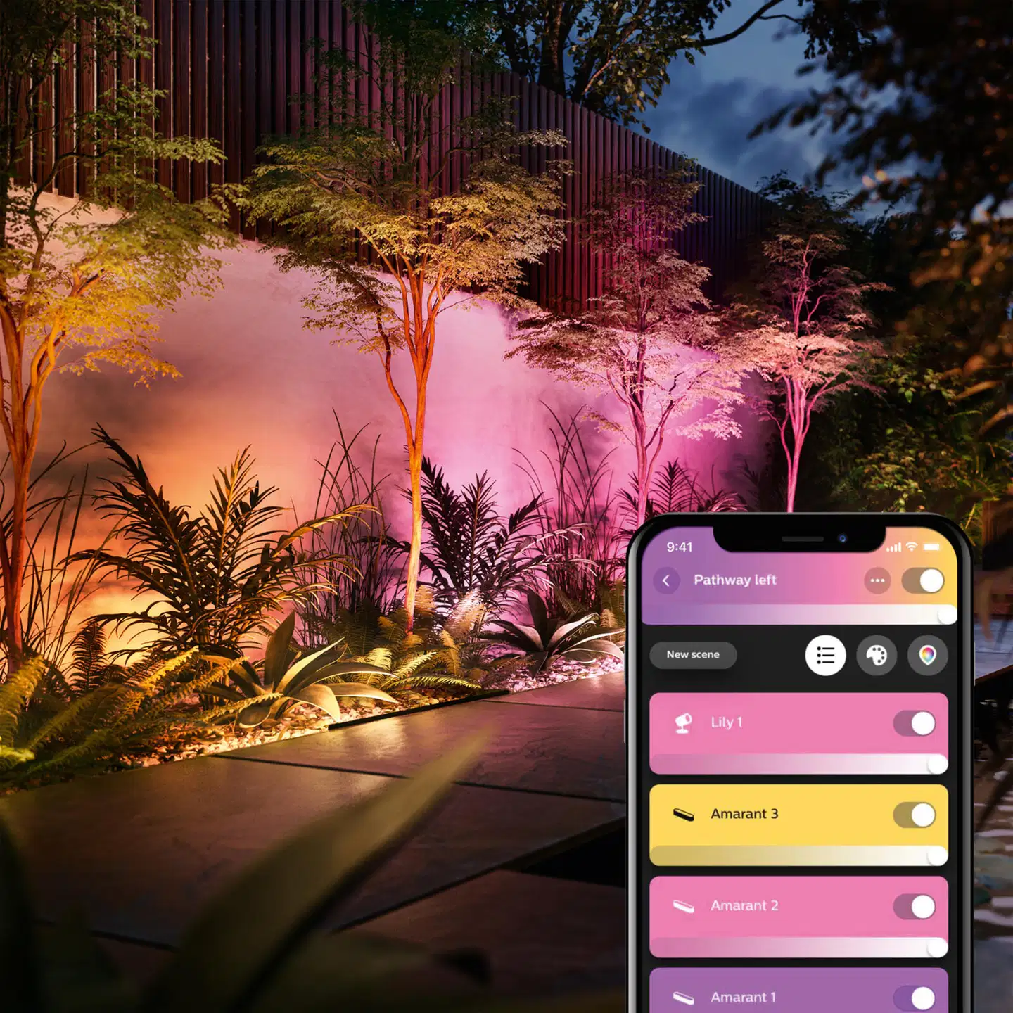 Philips Hue Lineaarinen Amarant -valaisin ulkokäyttöön 21W 2000-6500K 1420LM säädettävä - 4