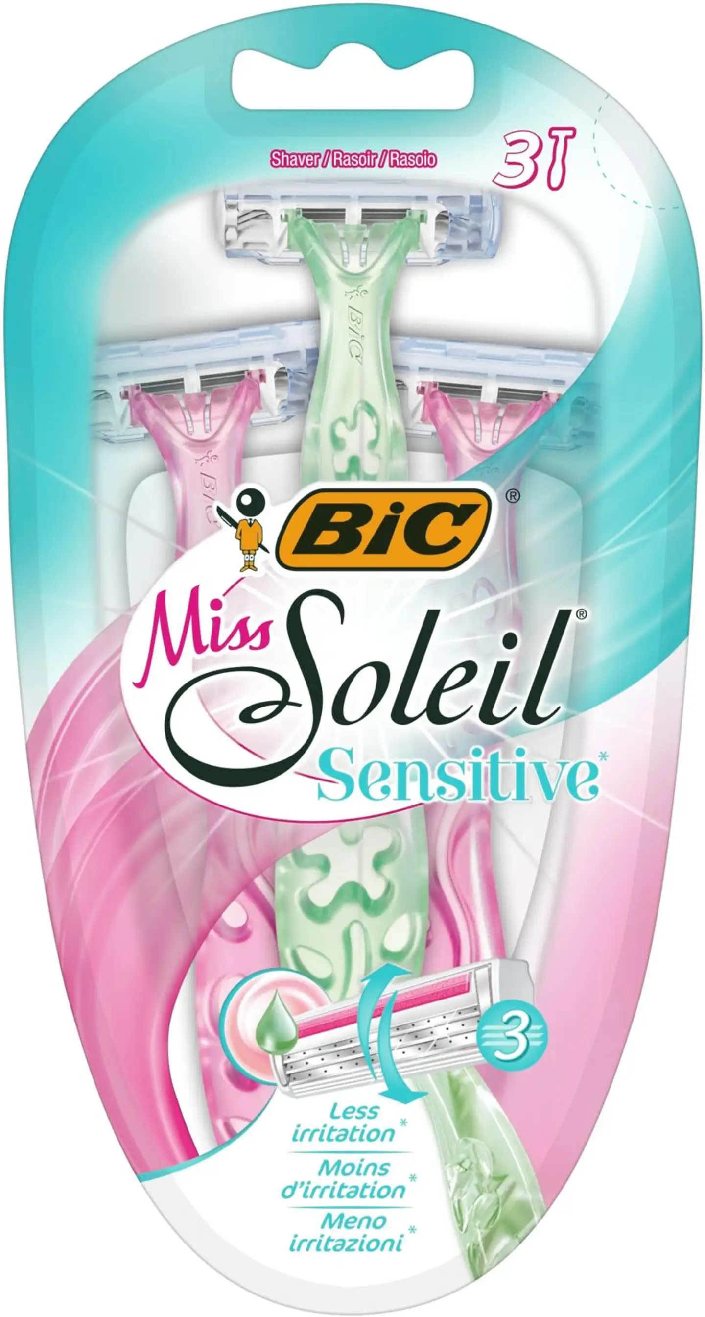 BIC varsiterä Miss Soleil Sensitive 3-pack