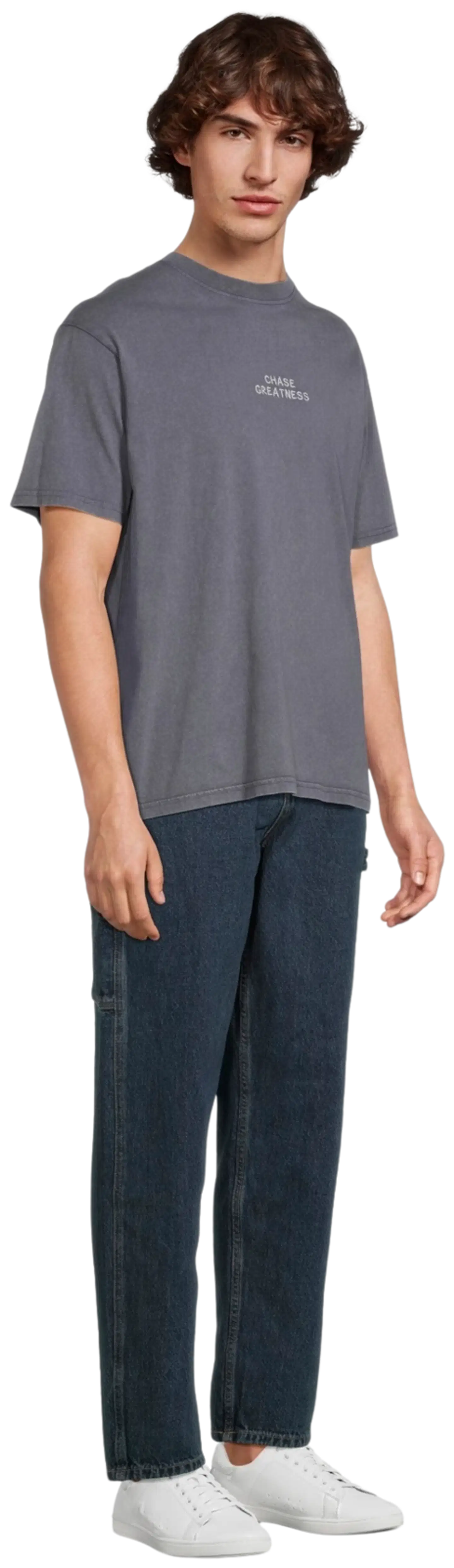 WKLY. miesten t-paita acid wash 195W482501 - d.grey washed - 4