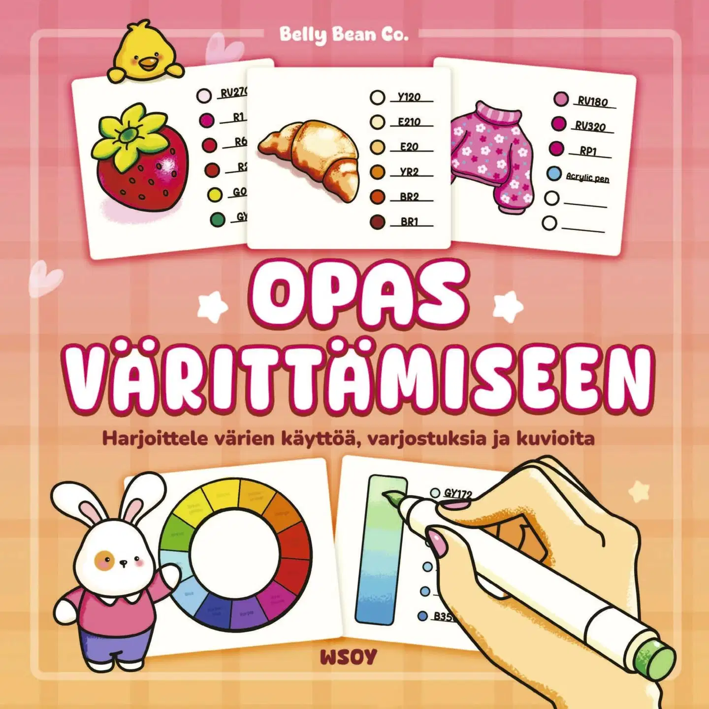Belly Bean Co., Belly Bean Co. Opas värittämiseen - Harjoittele värien käyttöä, varjostuksia ja kuvioita
