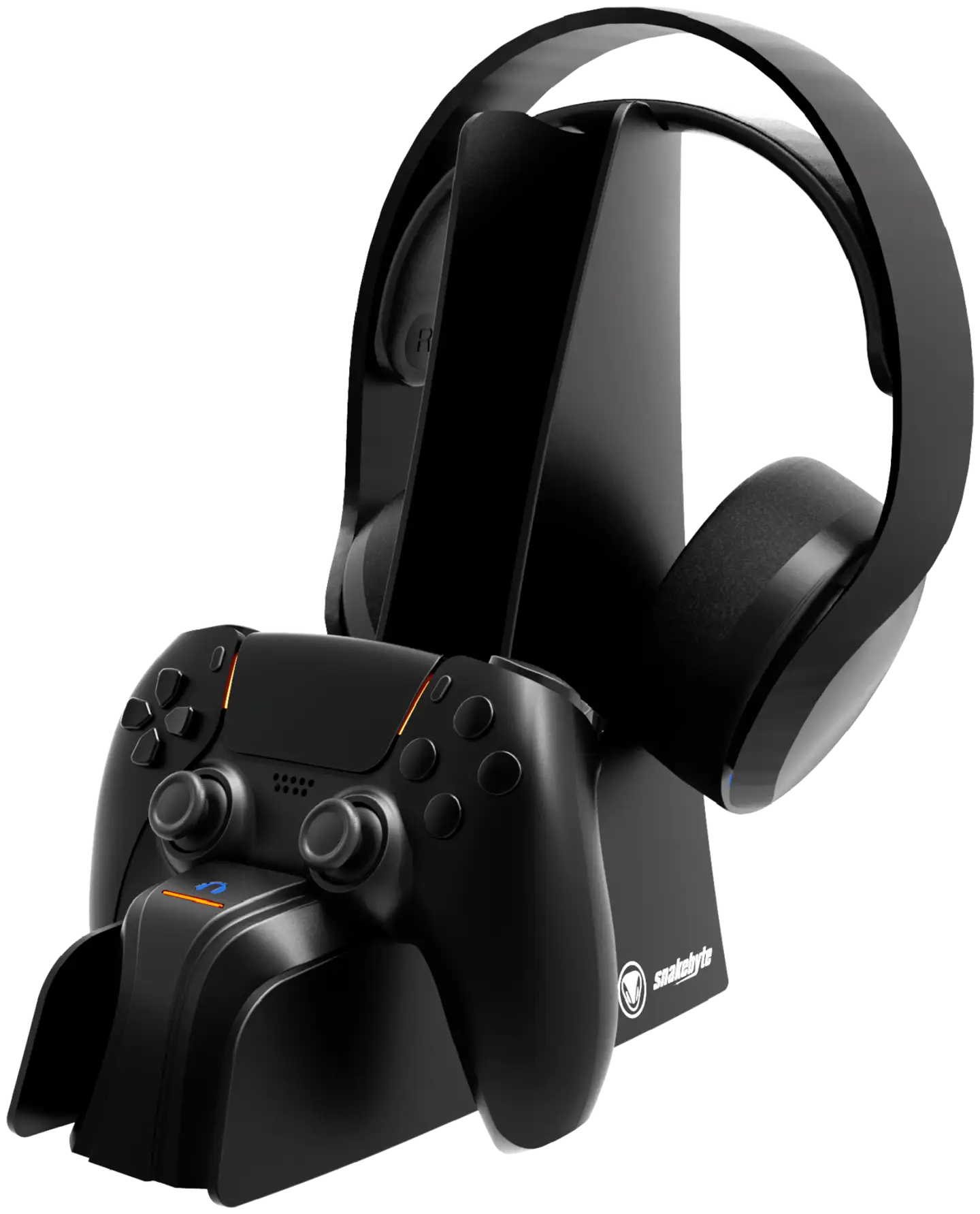 Snakebyte lataustelakka PS5 ohjaimille ja langattomalle pelikuulokkeelle - musta - 1