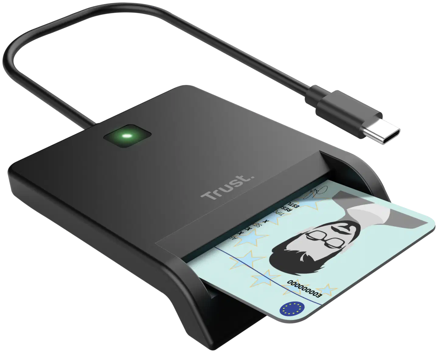 Trust Primo DNI älykortinlukija USB-C/USB-A - 1