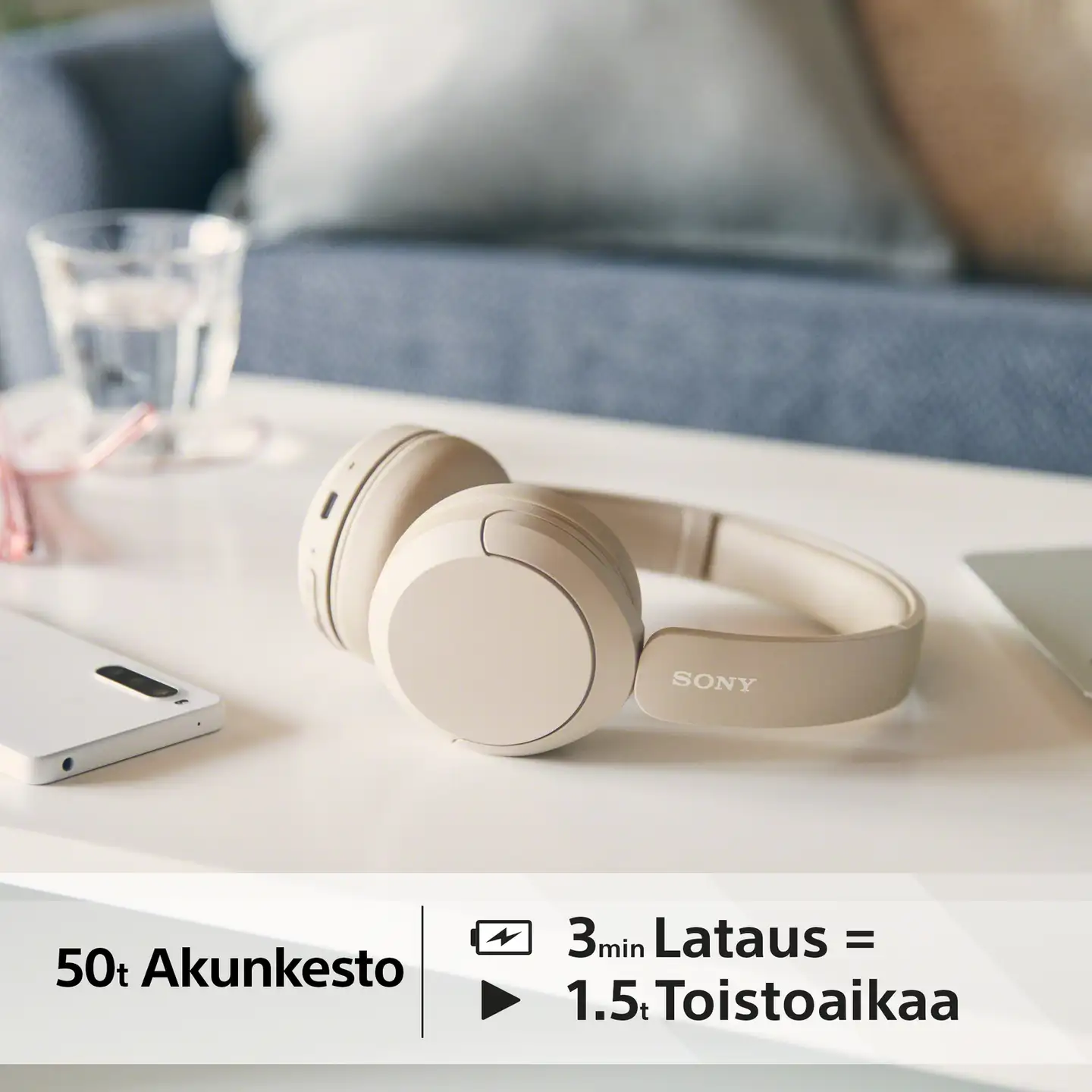 Sony Bluetooth sankakuulokkeet WH-CH520C beige - 6