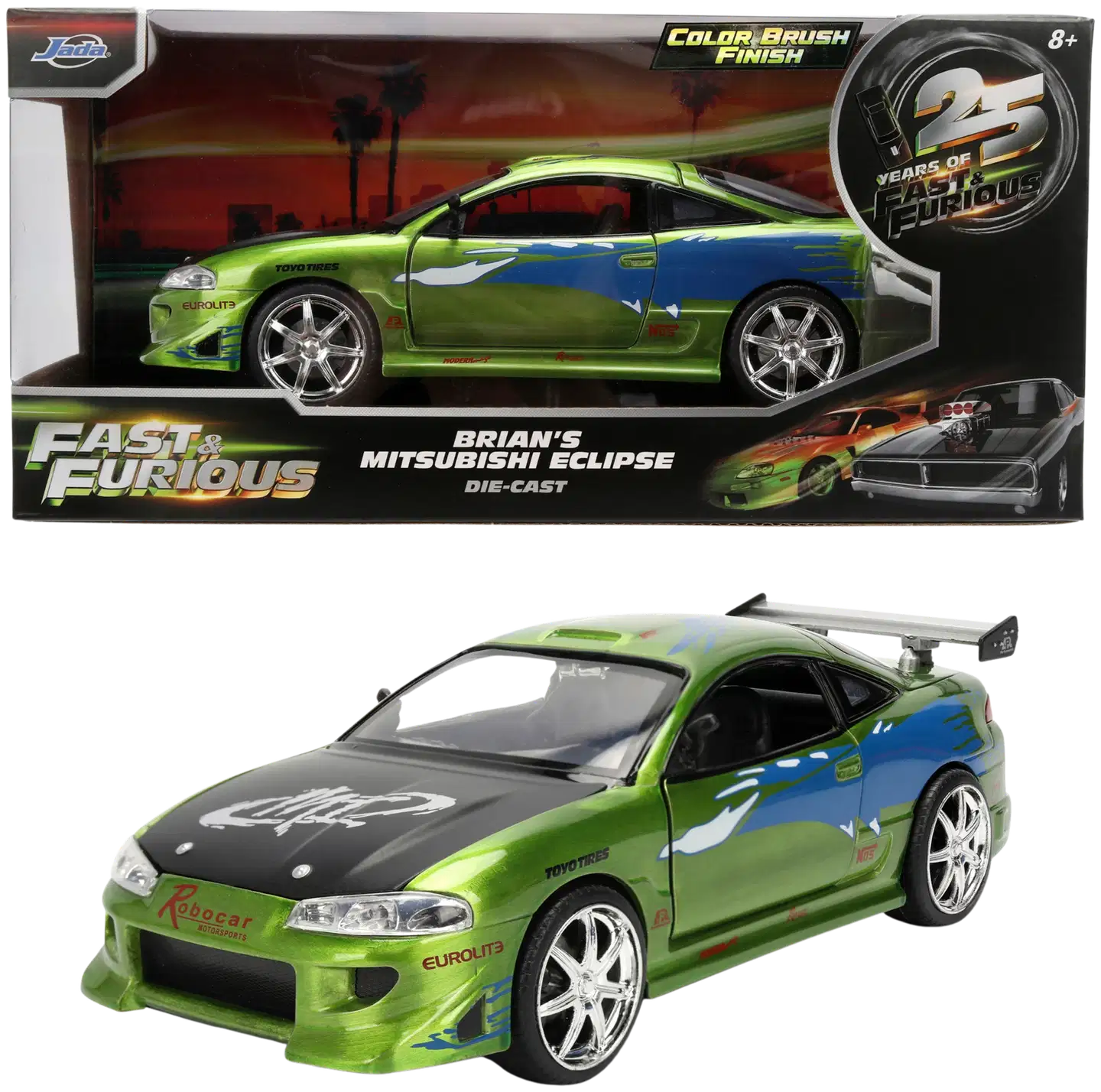 Jada - Fast & Furious Anniversary Brian's Mitsubishi Eclipse 1:24, 19 cm, die-cast - 1