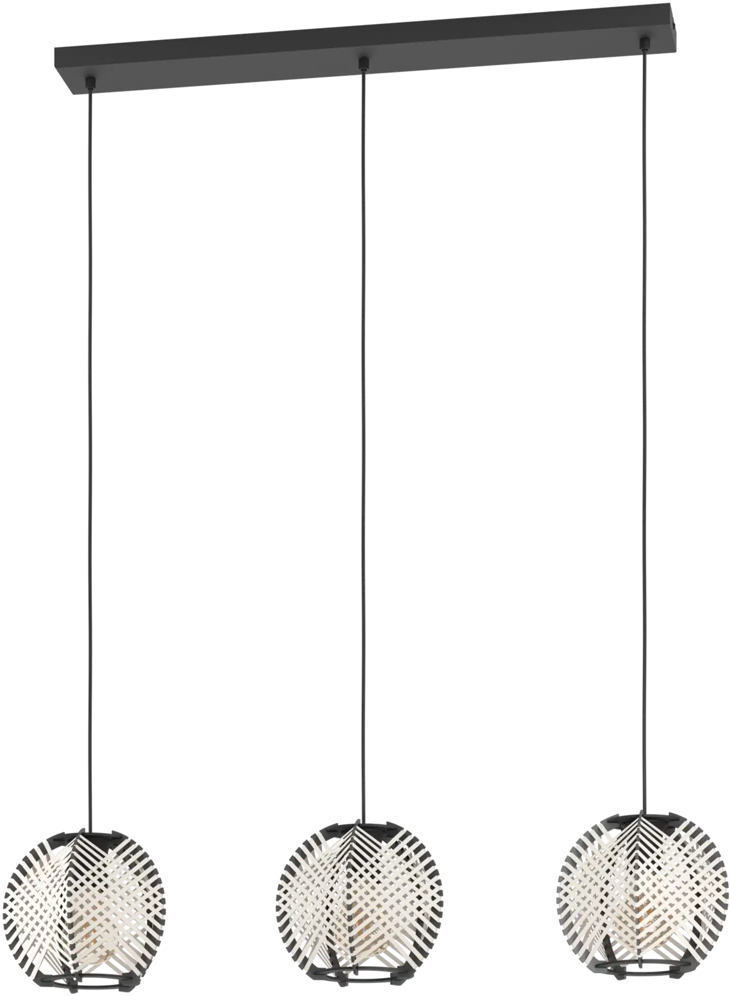 EGLO riippuvalaisin 3-os. Waverton E27 musta/valkoinen - 1