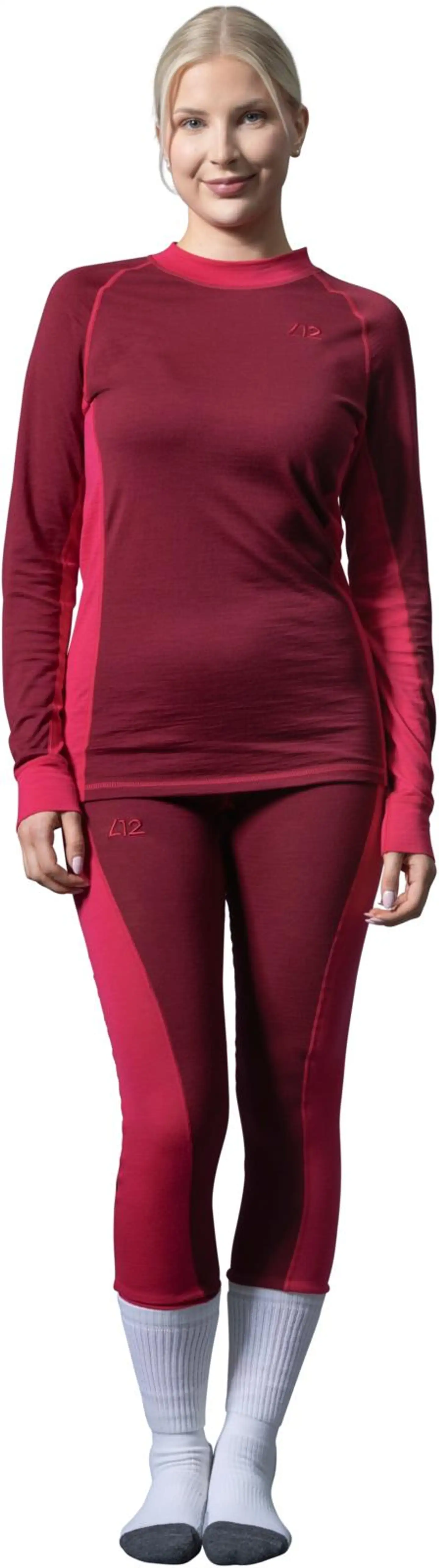 Luode12 naisten pitkähihainen aluspaita merinovillaa 210L332450 - RED - 4