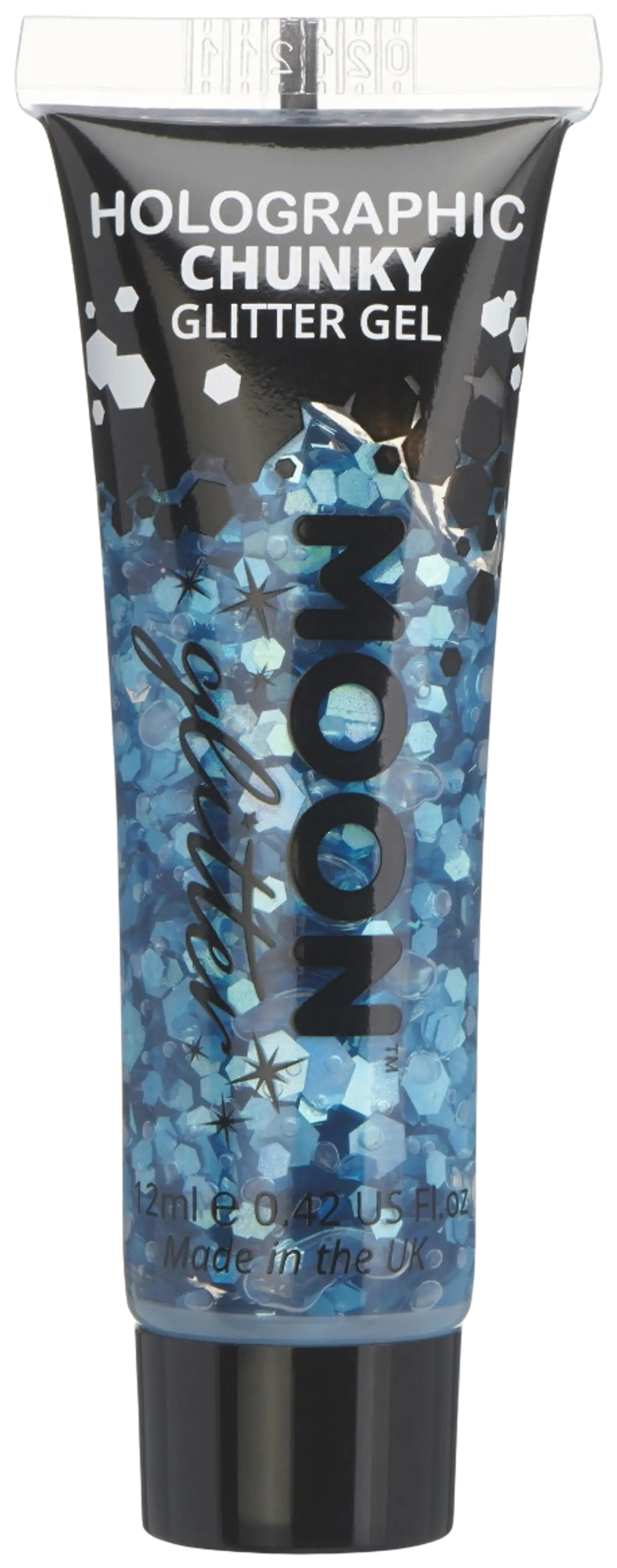 Holografinen glittergeeli suuri kimalle 12 ml - SININEN