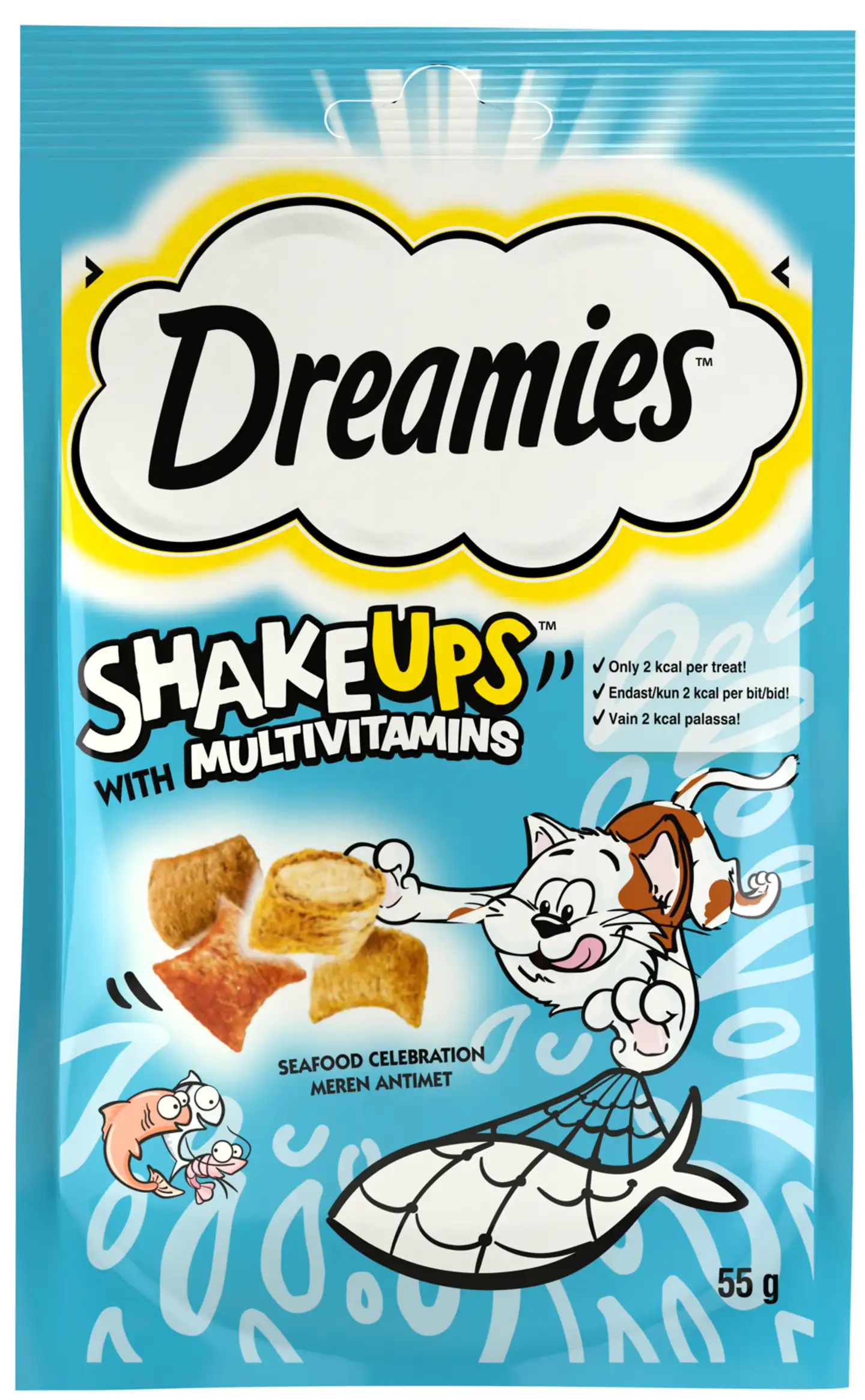 Dreamies Shakeups Multivitamiini Meren Antimet 55g