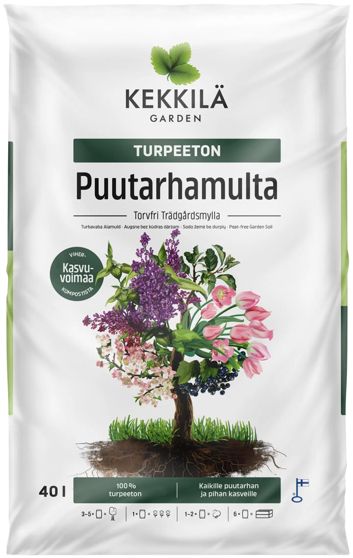 Kekkilä Turpeeton Puutarhamulta 40 l, lava 70 säkkiä - 2