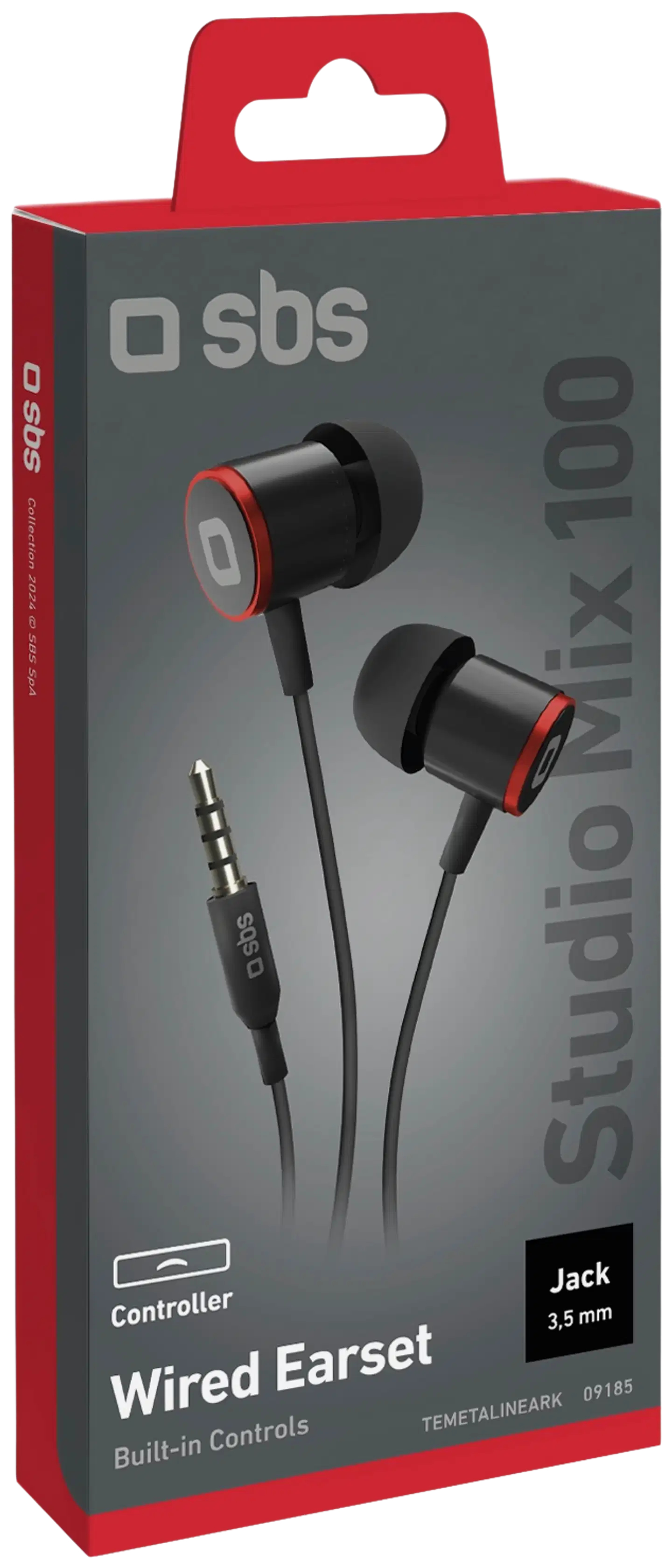 SBS langalliset nappikuulokkeet 3.5mm liittimellä Studio Mix 100, musta - 2