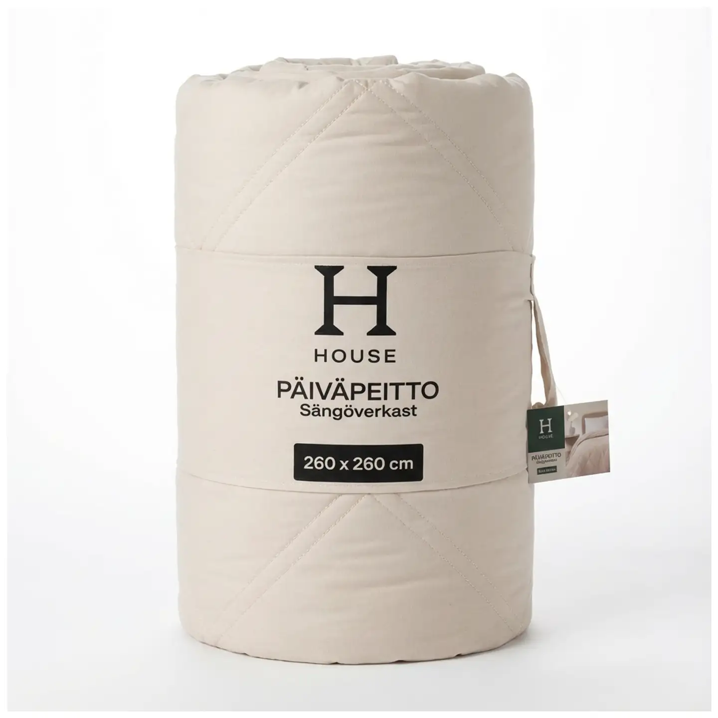 House päiväpeitto Box Stitch 260x260 cm beige - 1