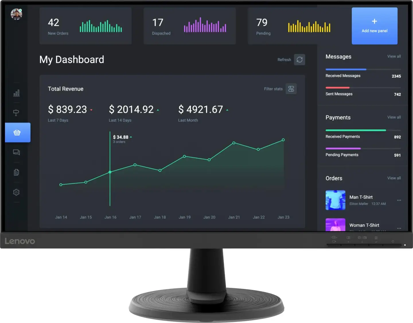 Lenovo D24-40 23.8 Full HD näyttö - 1