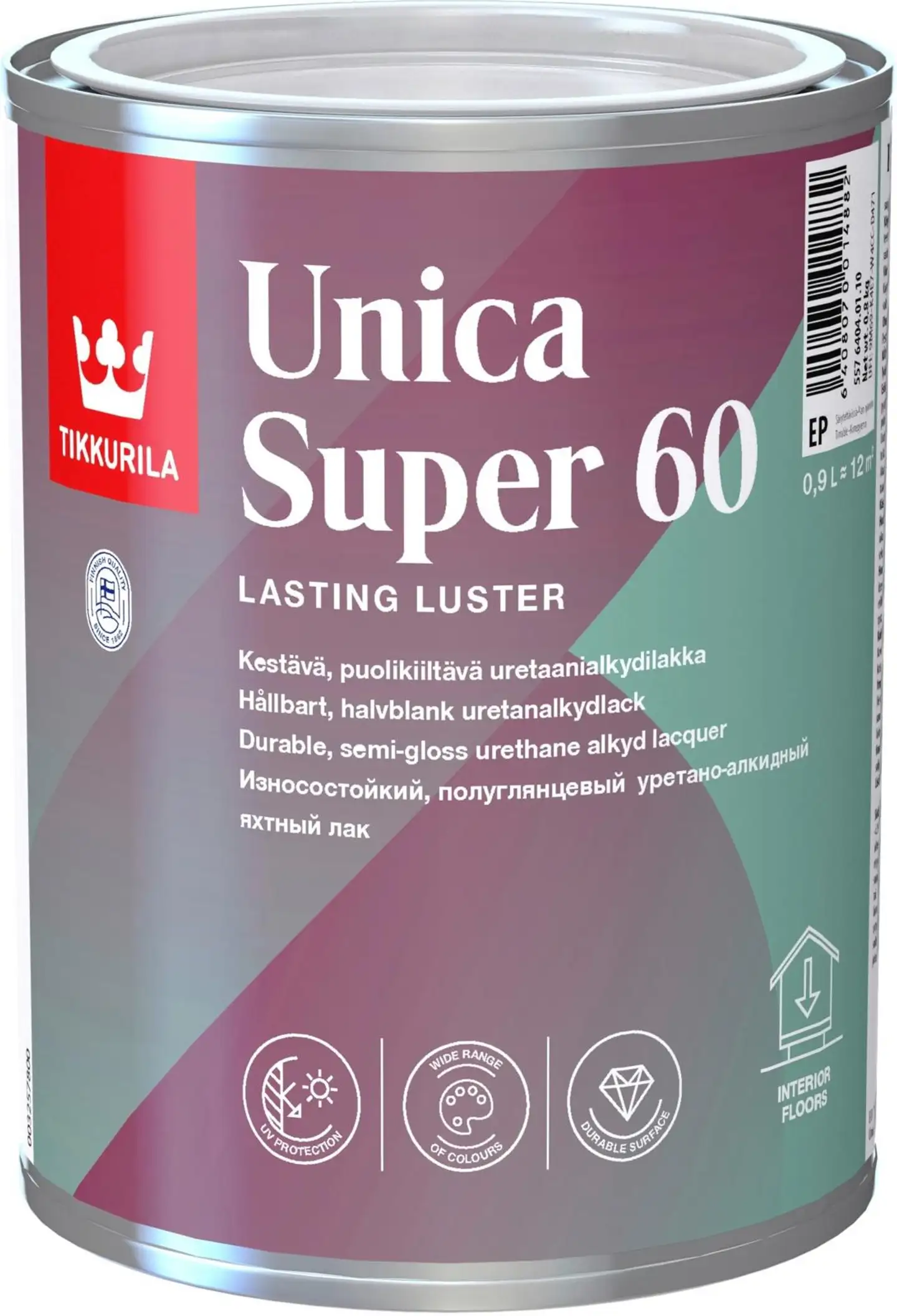 Tikkurila lakka Unica Super 60 0,9 l EP sävytettävissä puolikiiltävä