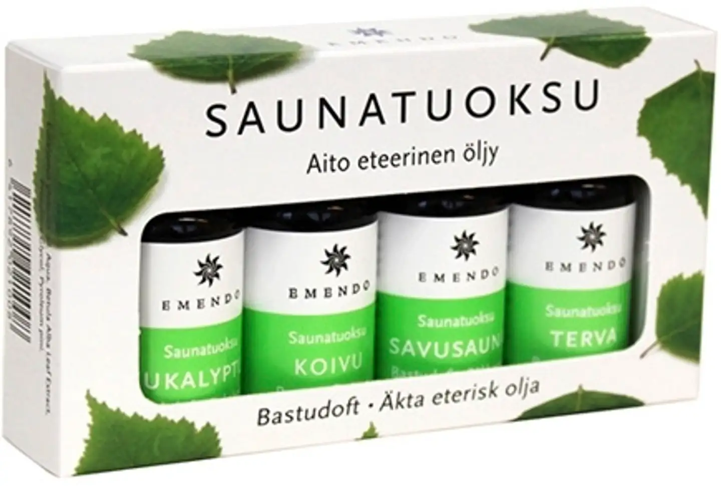 Emendo 4x10ml saunatuoksut eukalyptus, koivu, savusauna ja terva - 1