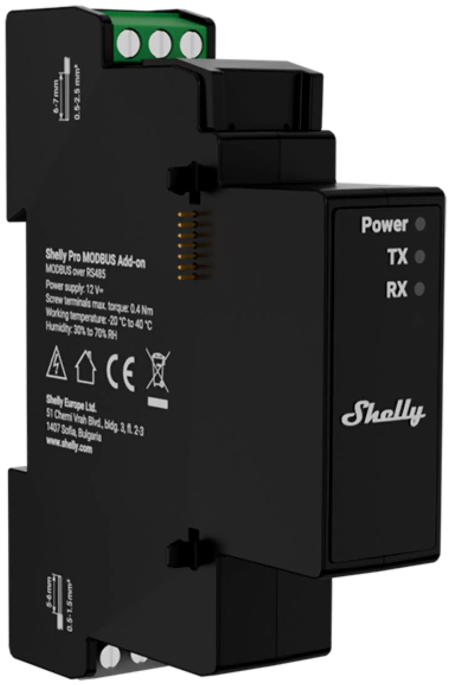 Shelly Pro Modbus Add-on RS485 - Modbus-lisäosamoduuli Shelly Pro -laitteille - 2