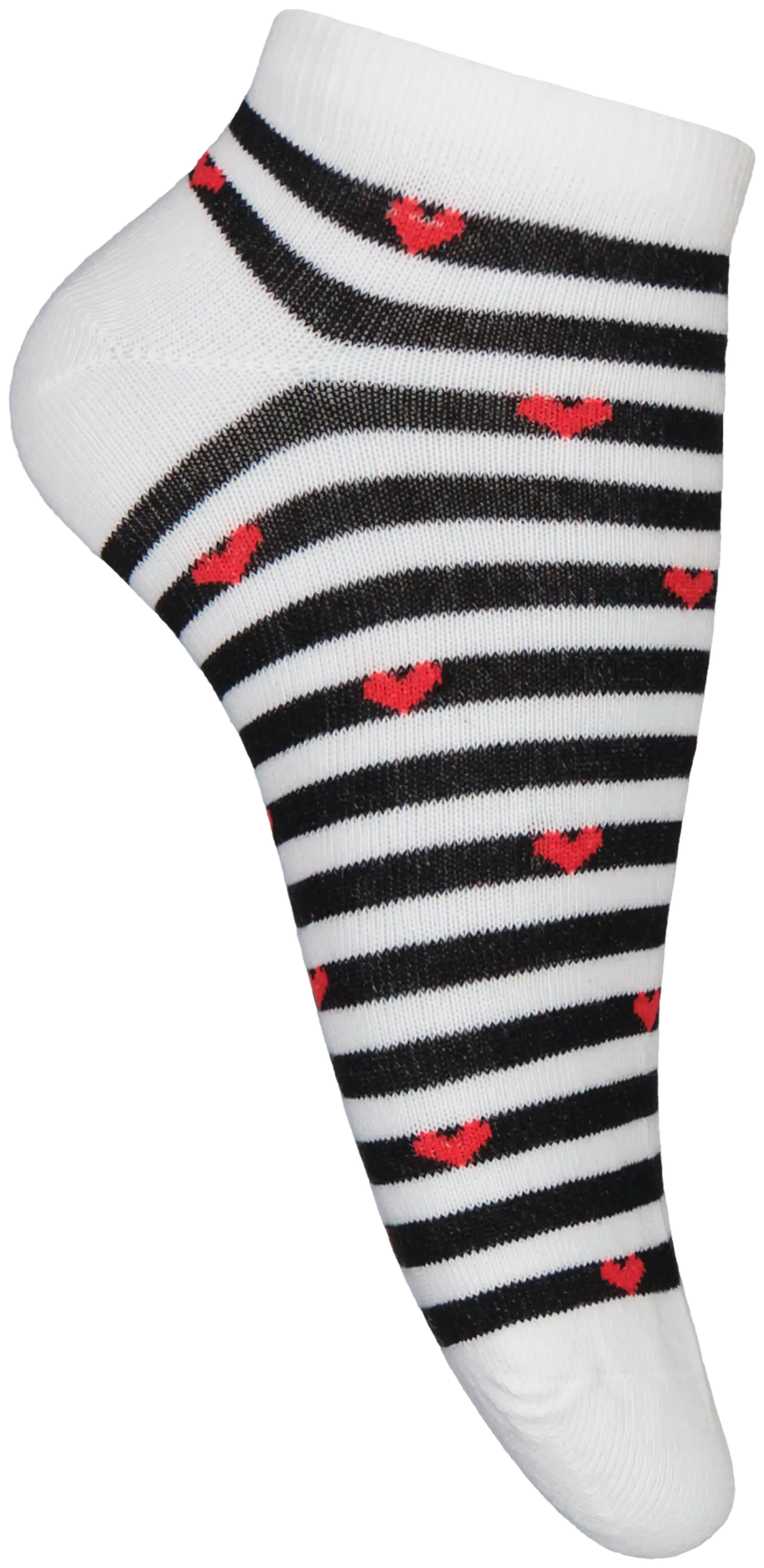 House naisten sneakersukat Raitasydän 5-pack - White/black stripes - 6