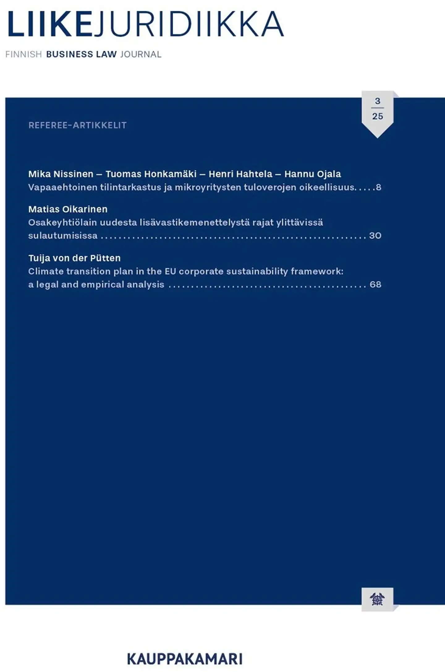 Liikejuridiikka 3/2025