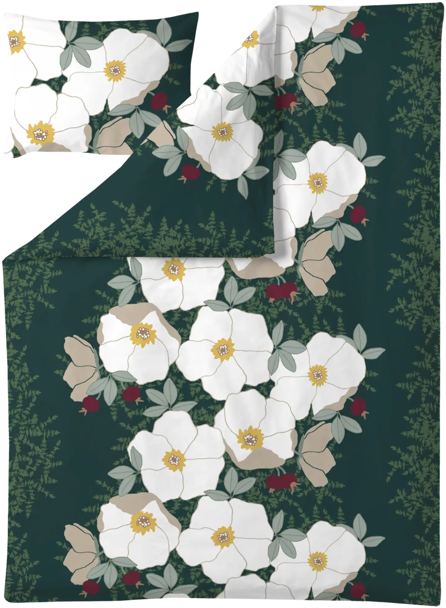 Finlayson satiini pussilakanasetti Rosa 150X210+50X60 tumma vihreä - 1