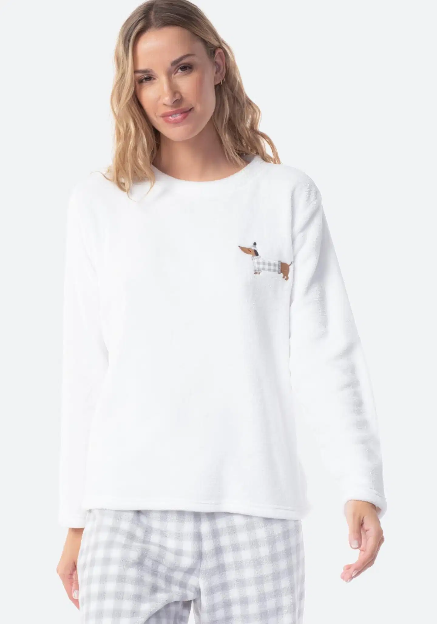 TEX naisten fleecepyjama I291346 - OFF WHITE - 2