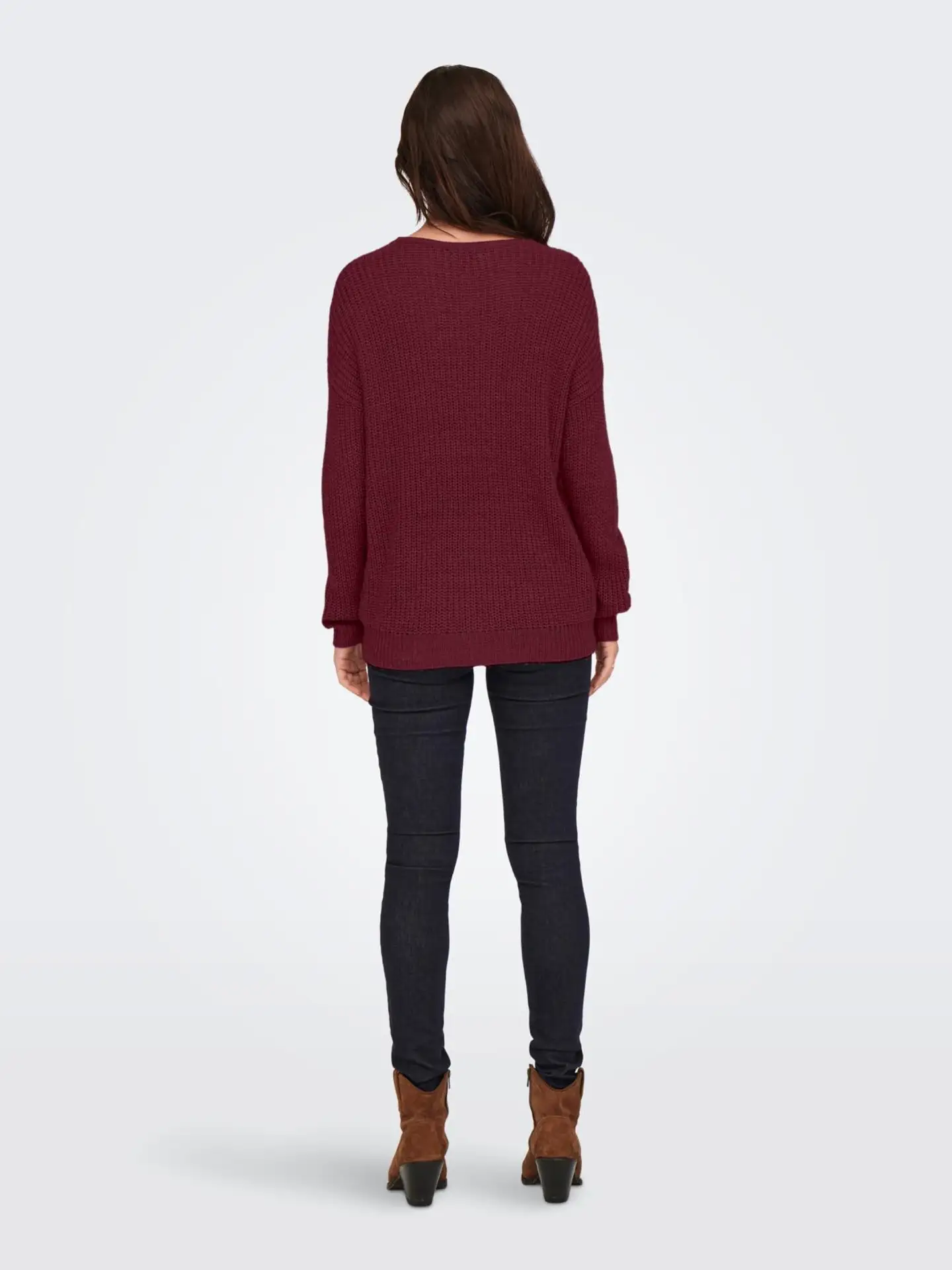 JDY naisten rento neulepusero Jdynew Megan - cabernet - 4