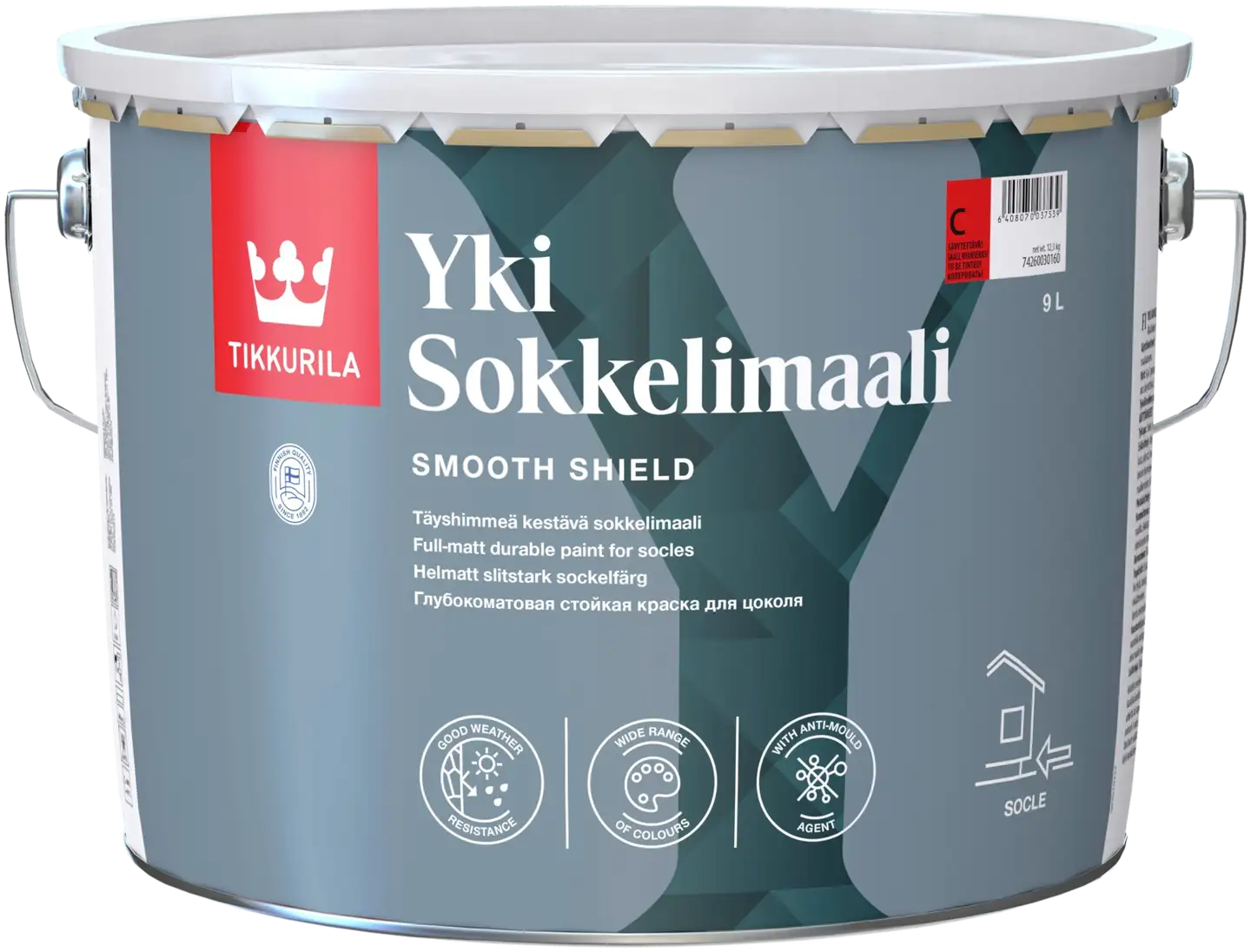 Tikkurila Yki sokkelimaali 9l A valkoinen sävytettävissä täyshimmeä