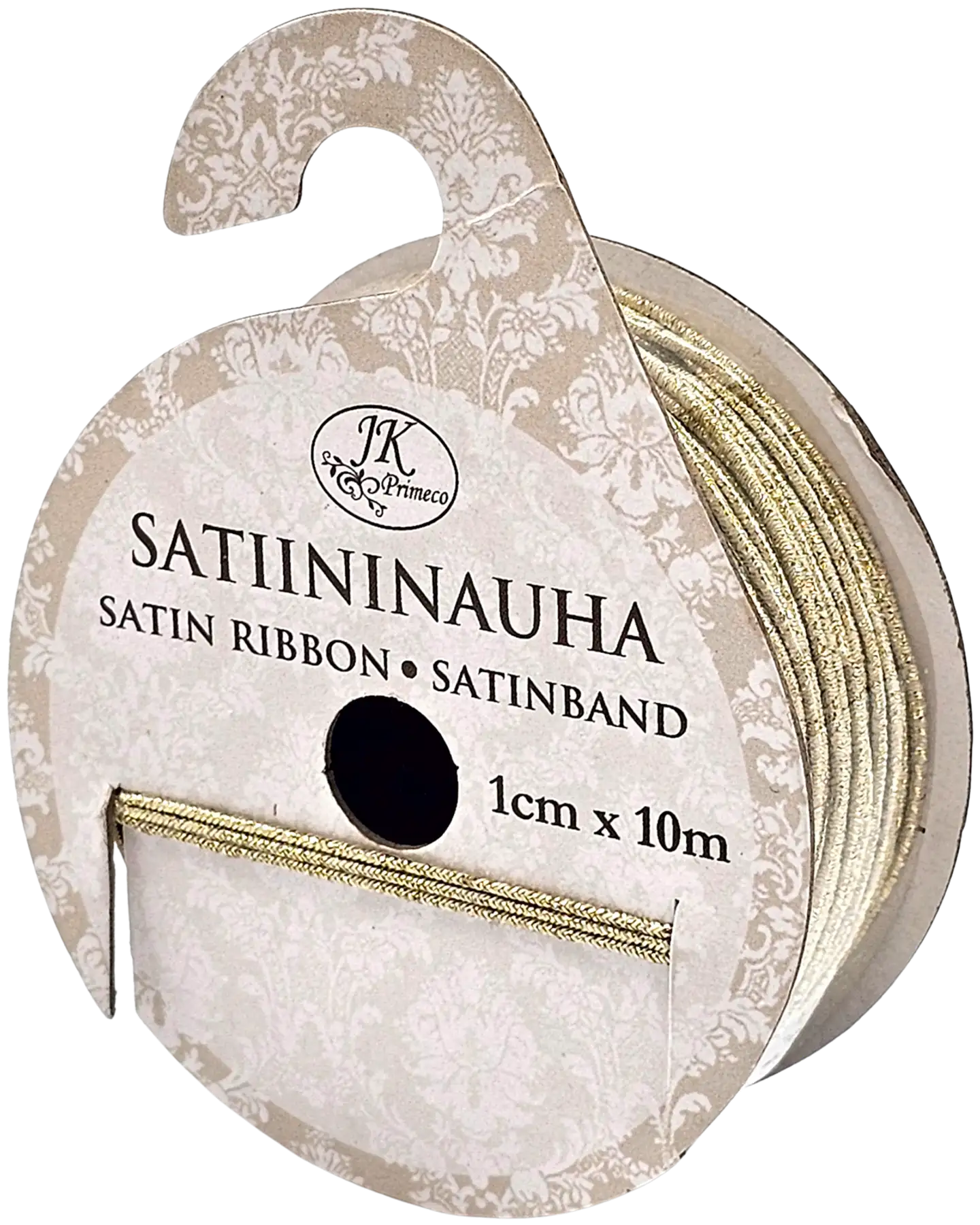 J.K. Primeco joustonyöri 1mm x 10m kulta glitter