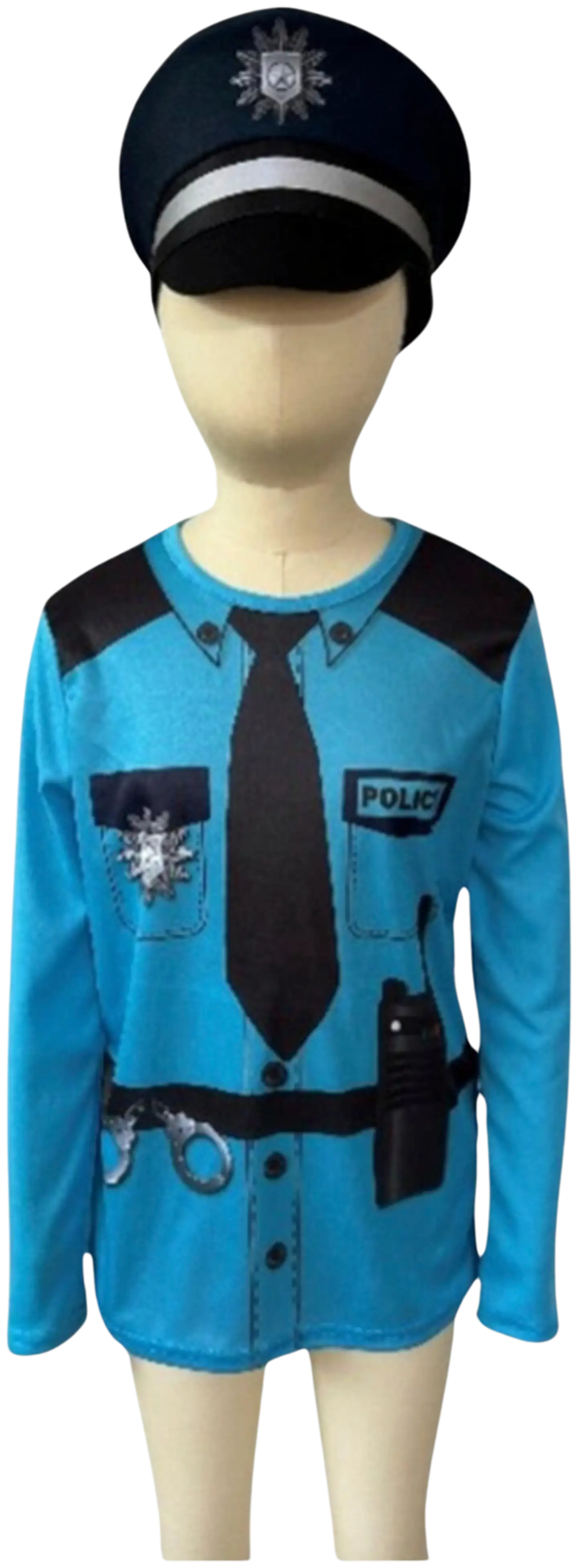 Lasten poliisin asu paita ja hattu 4-6 v - 1