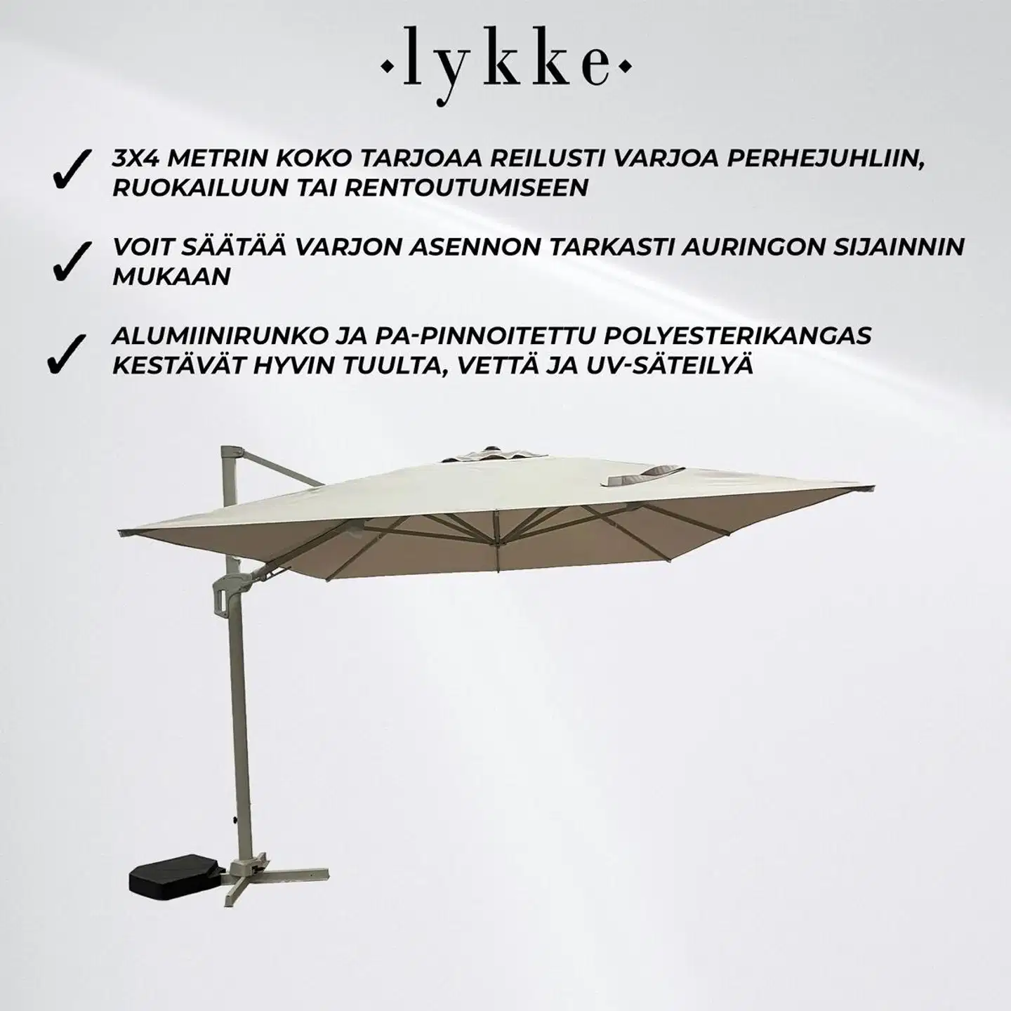 Lykke aurinkovarjo nordlys, beige - 3