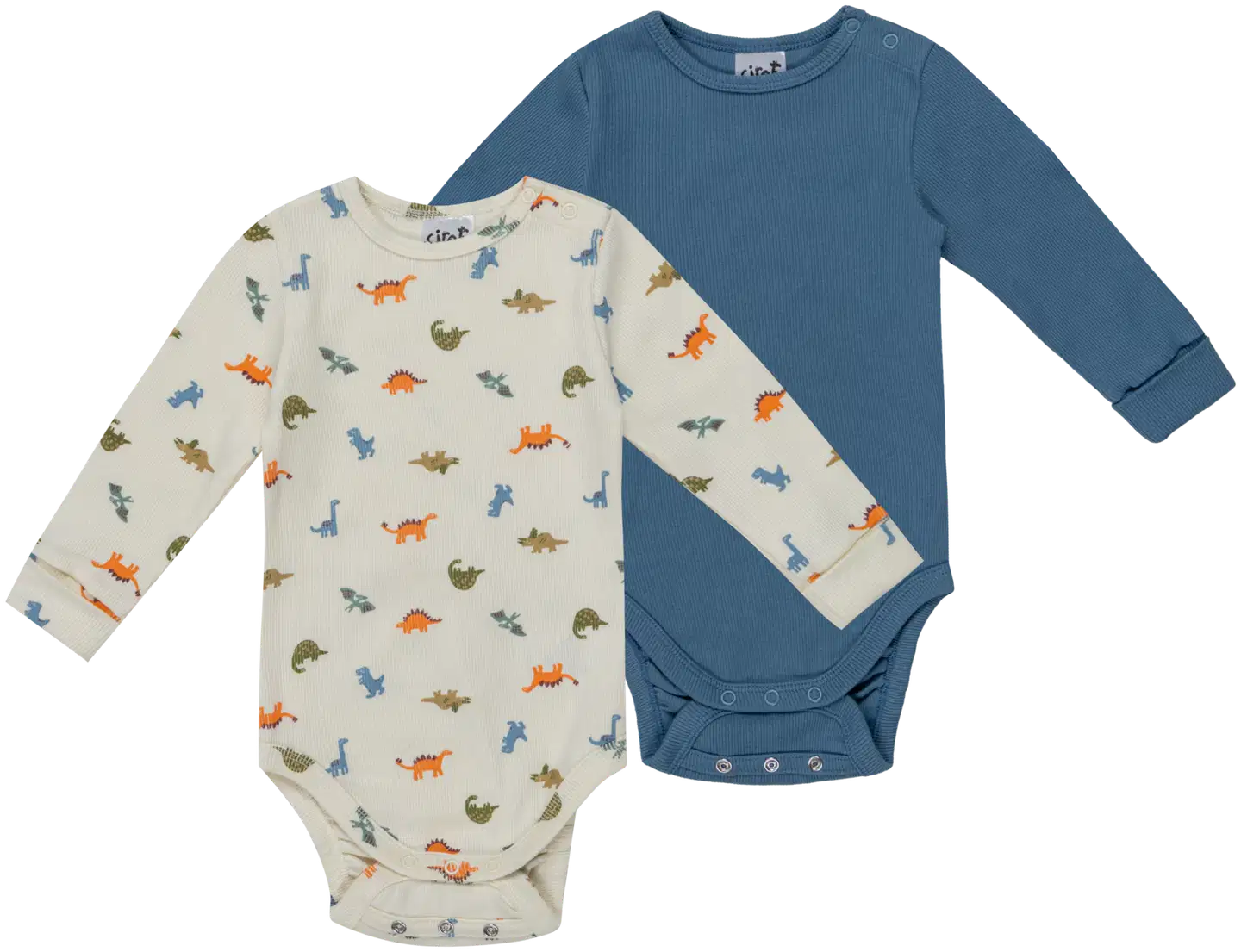 Ciraf vauvojen ribbibody Dino 250B263108 2-pack - Egret AOP & Windward Blue - 1