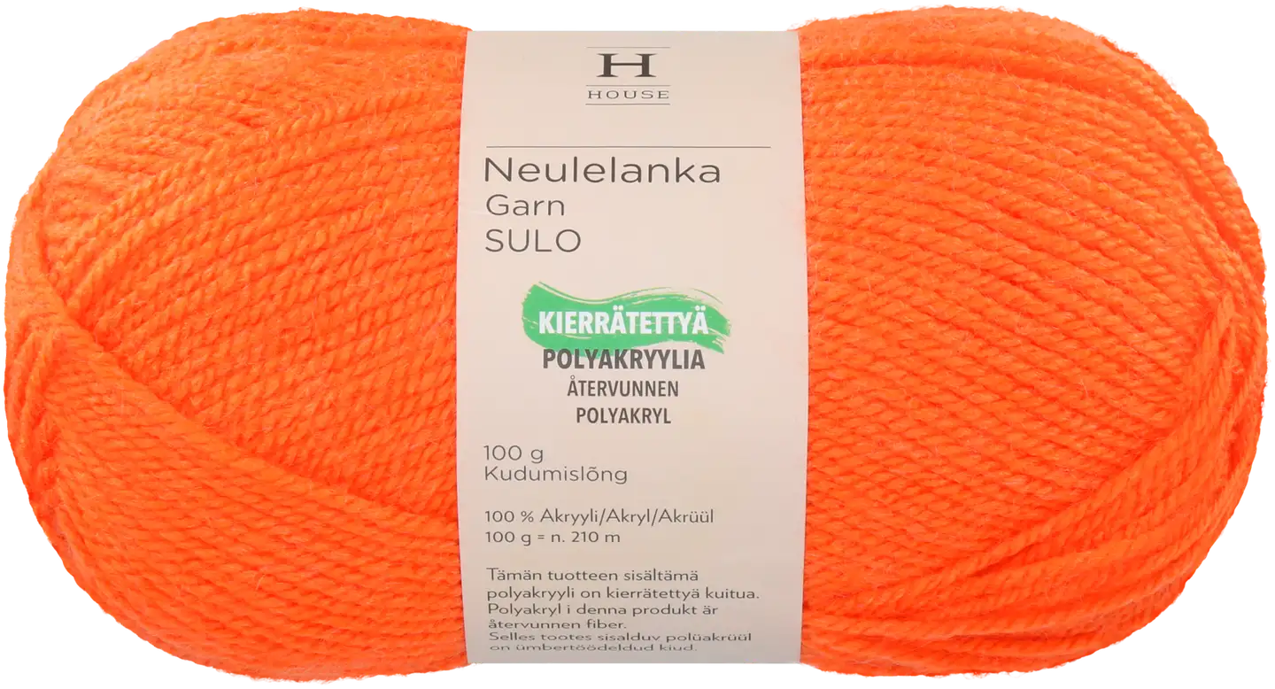 House neulelanka akryyli Sulo 100 g Orange 11255