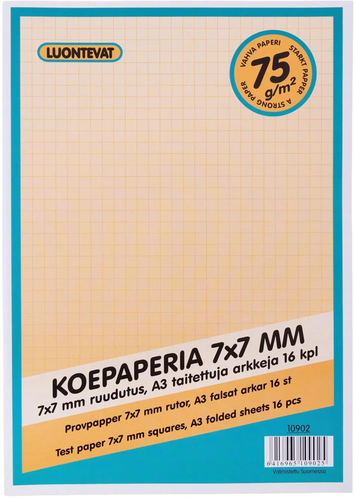 Luontevat koepaperi A3 taitettu 7x7 mm 16 arkkia - 1