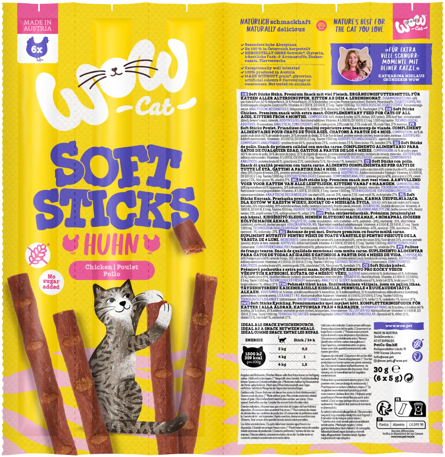 WOW CAT Soft Sticks Kana 6 x 5 g