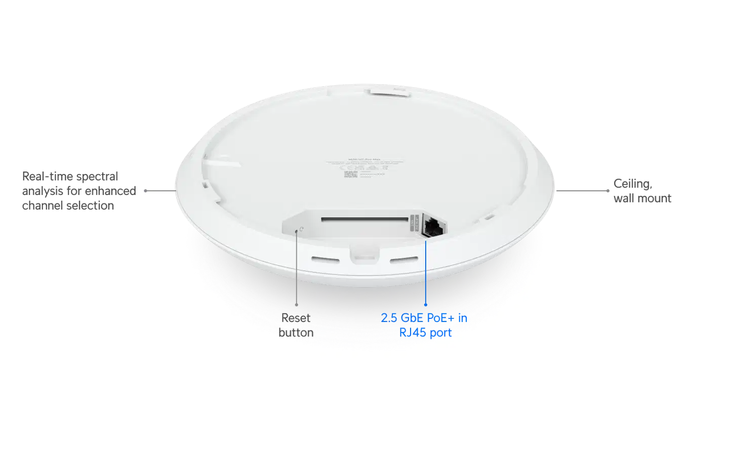 Ubiquiti kattoon asennettava tri-band WiFi 7 -tukiasema skannausradiolla U7-Pro-Max - 9