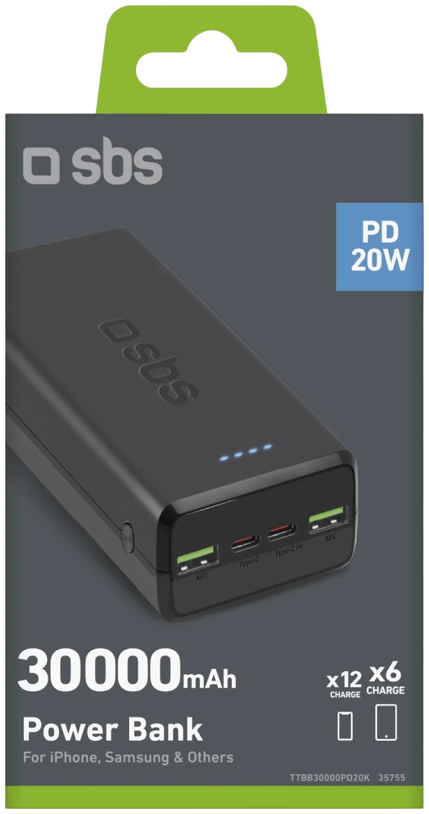 SBS varavirtalähde 2 Usb-A + 2 Usb-C 30000 Mah - 2