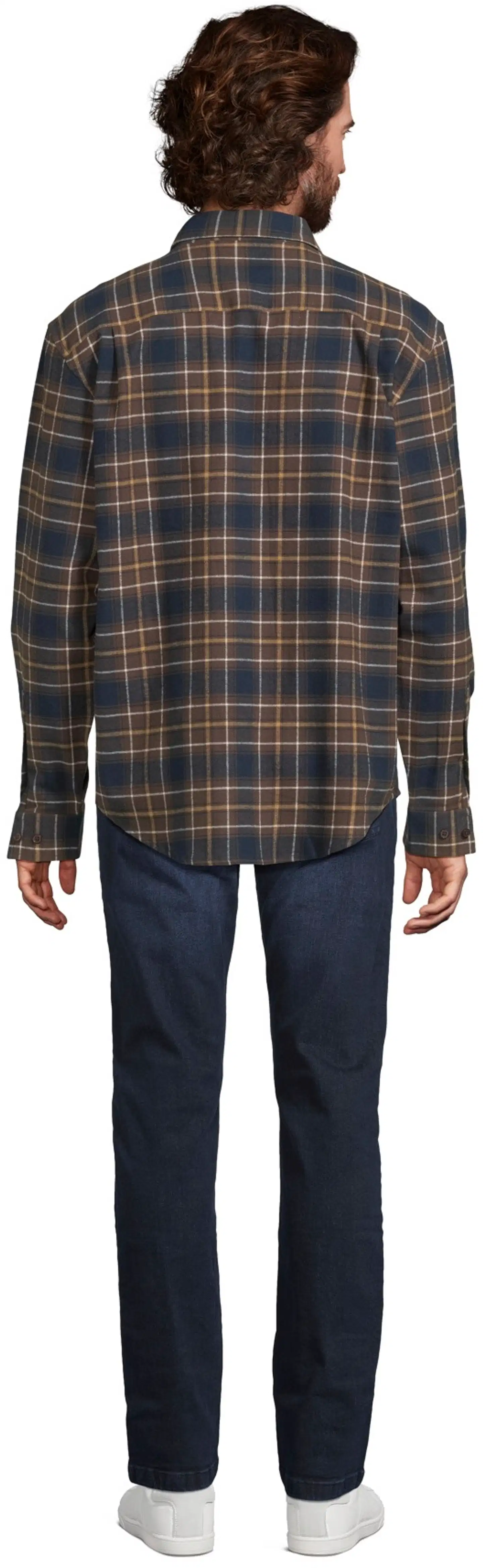 House miesten ruutupaita flanellia 194H292601 - Brown check - 3