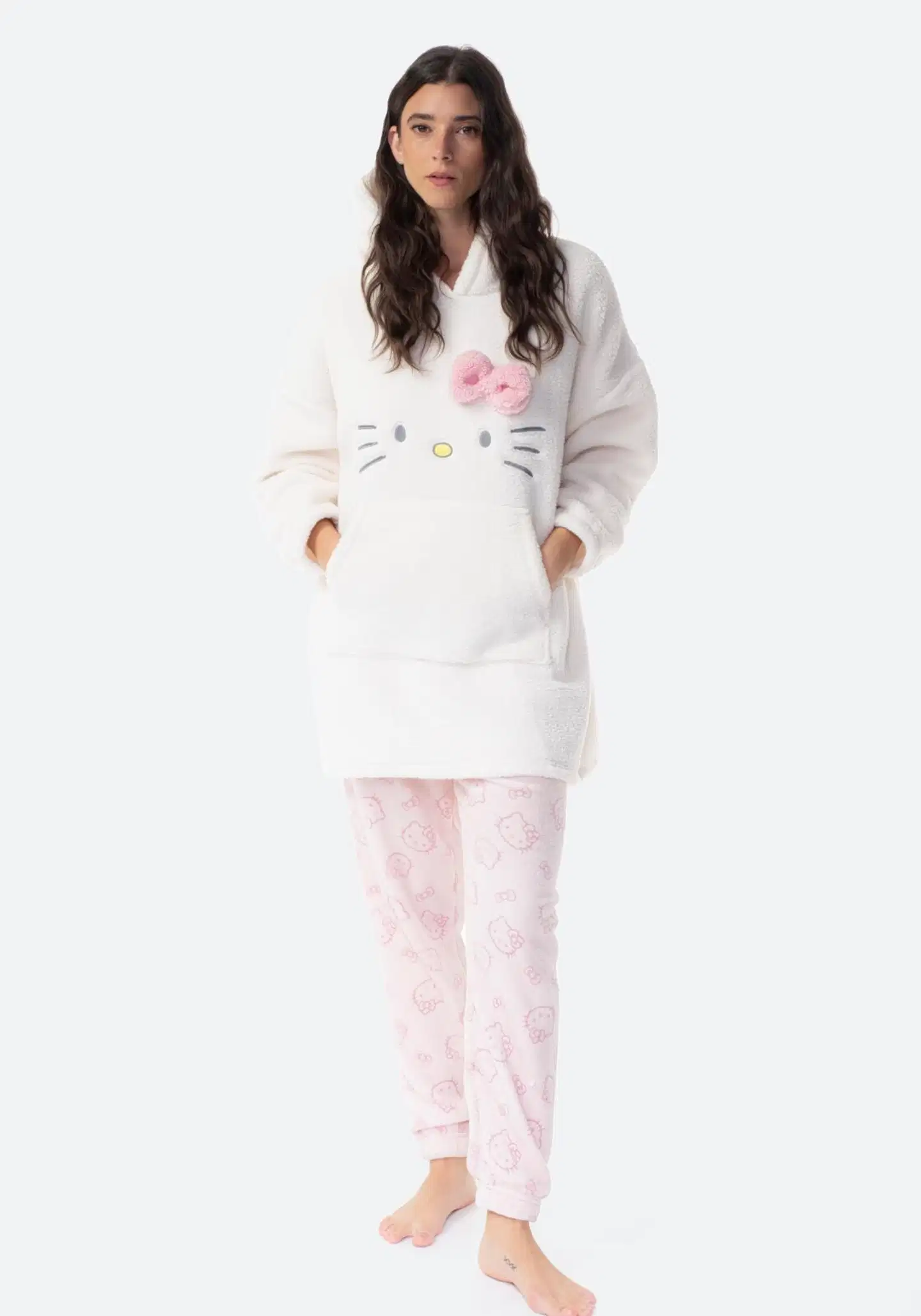Hello Kitty naisten fleecehuppari I294976 - OFF WHITE - 2