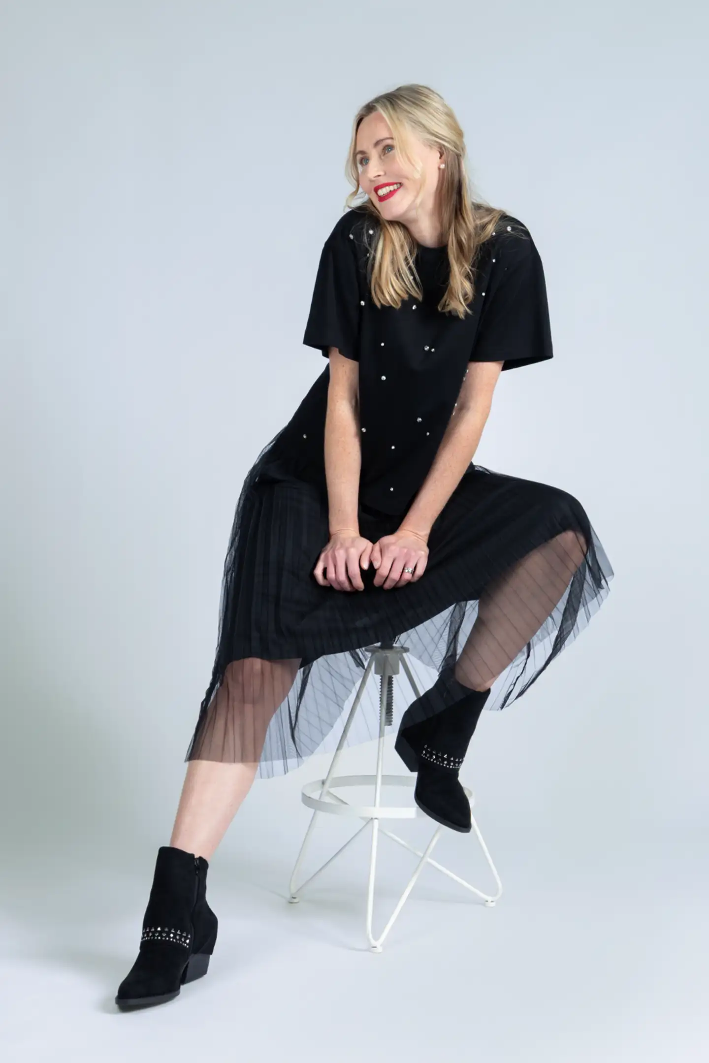 WKLY. naisten t-paita timantti 213W341108 - BLACK - 3