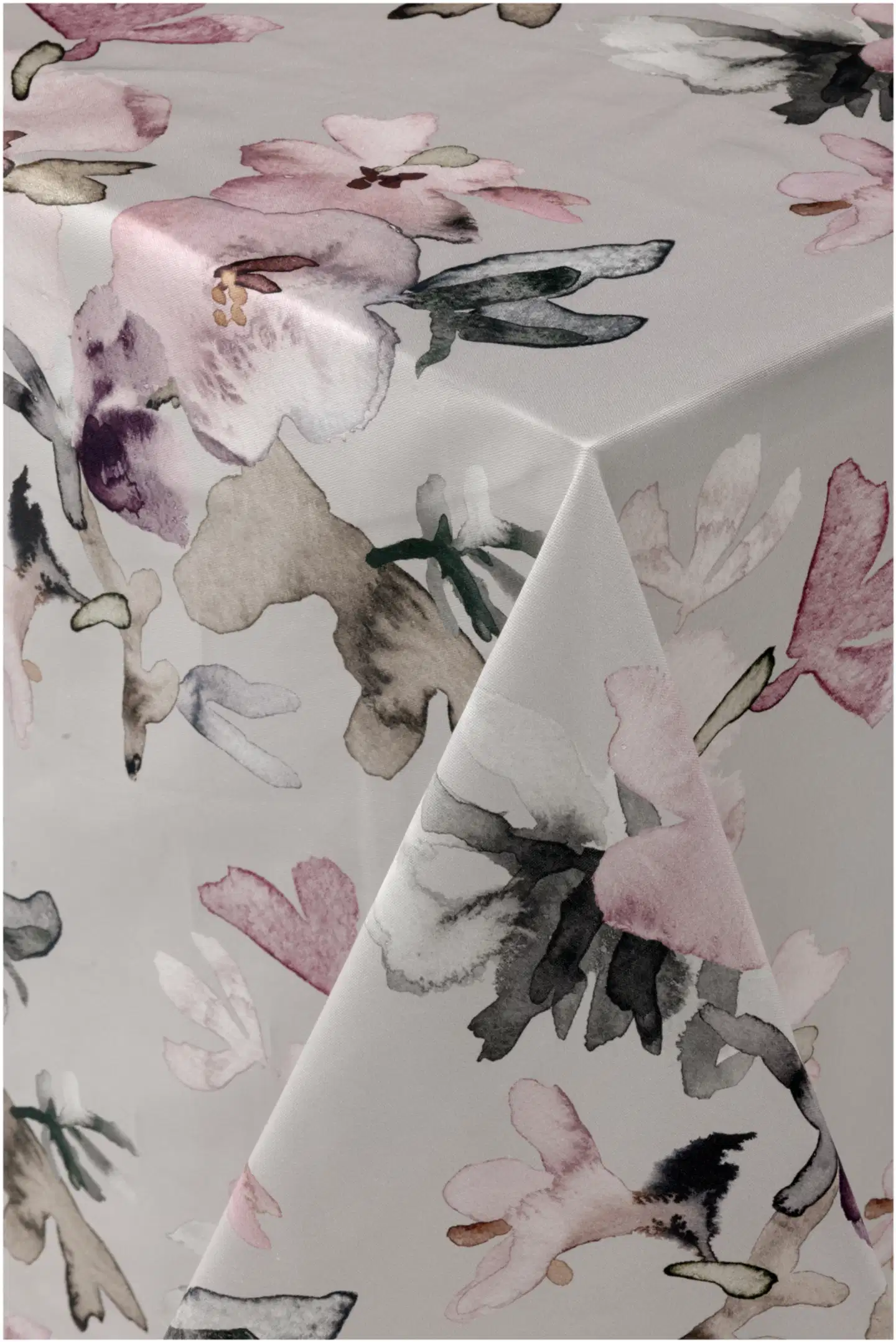 Pentik Hetki pöytäliina 145x250 cm kukka harmaa