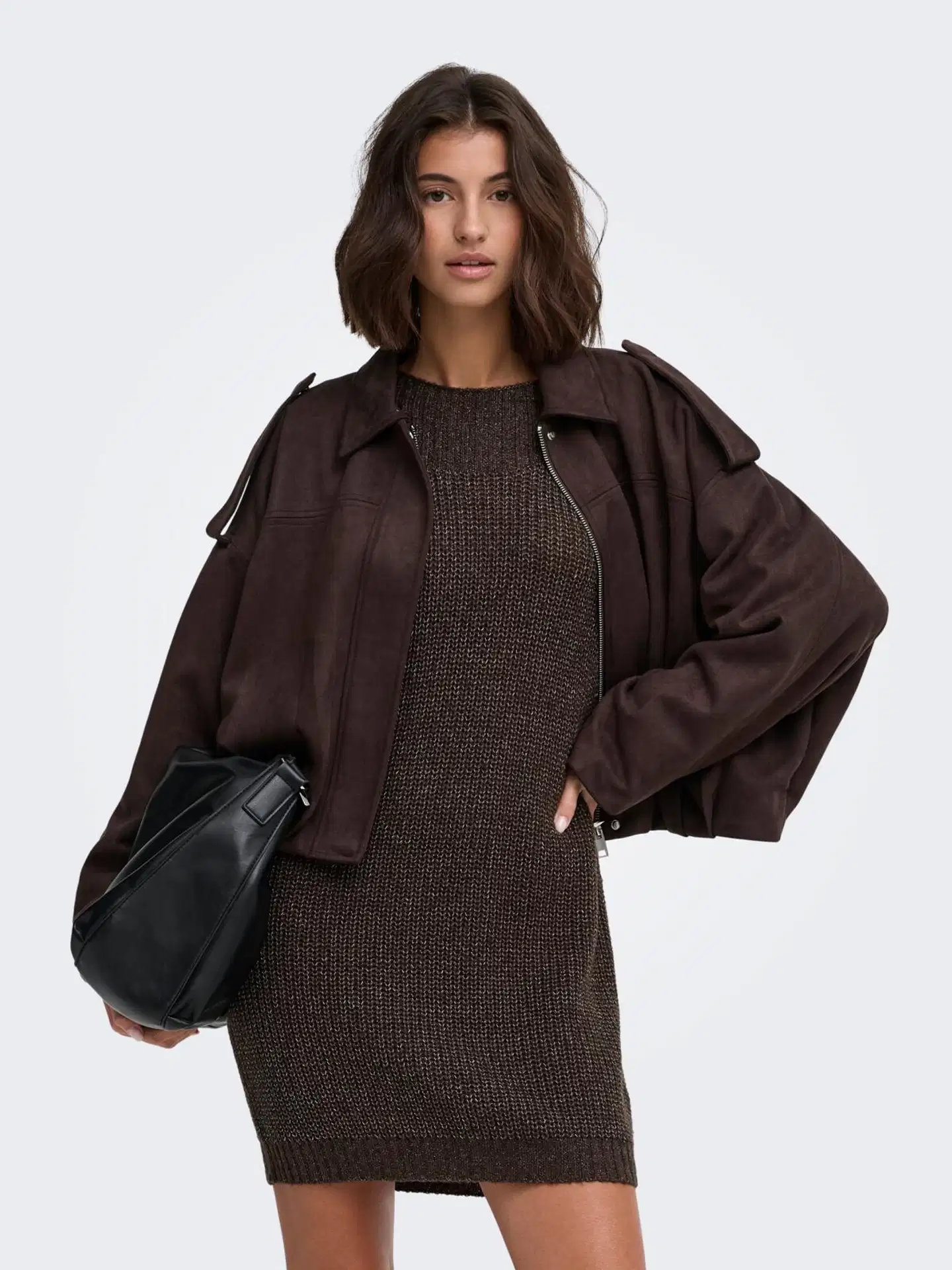 JDY naisten neulemekko Jdywhitney Megan - Coffee Bean W WHITE PLY - 3